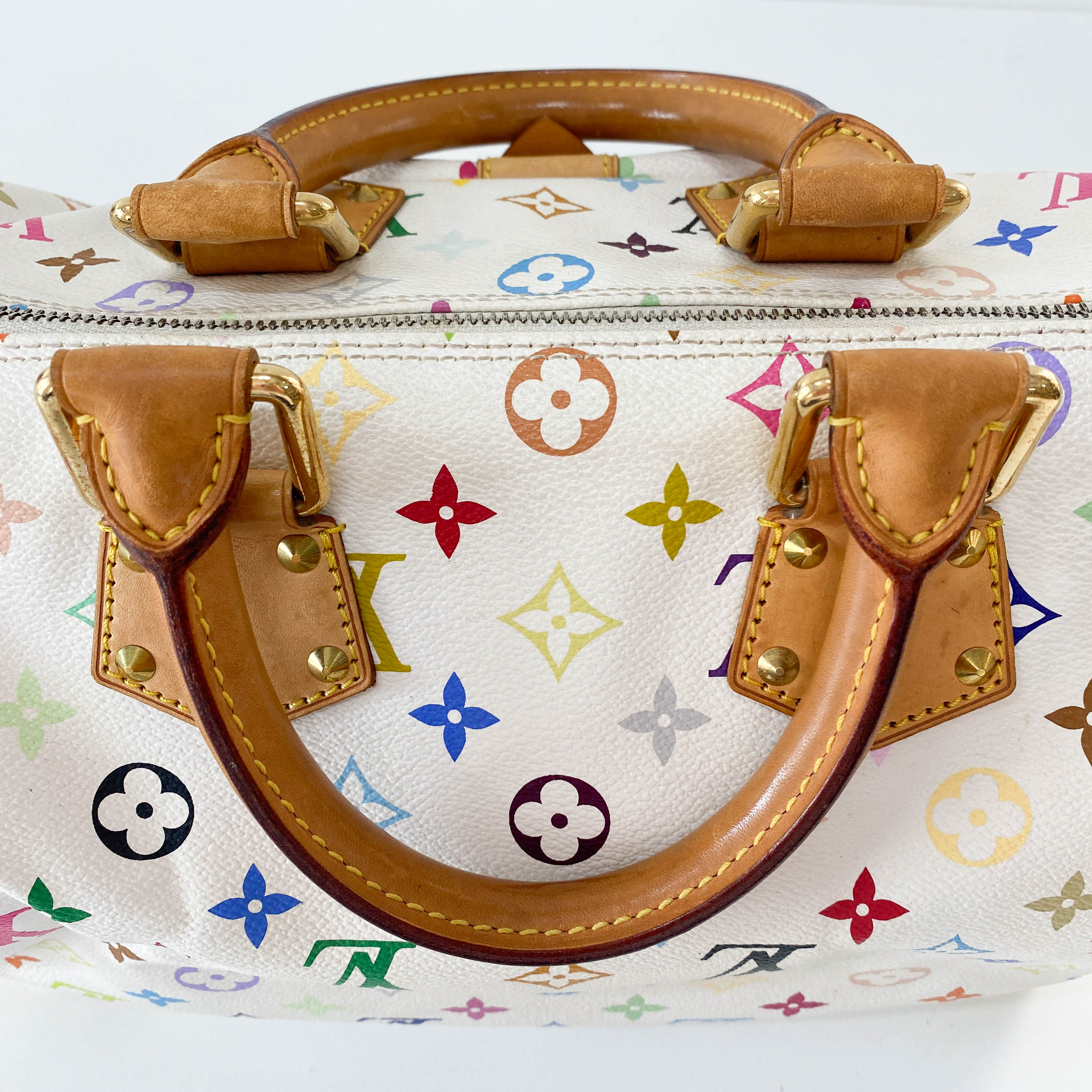 Louis Vuitton x Takashi Murakami Multicolour Speedy 30 White