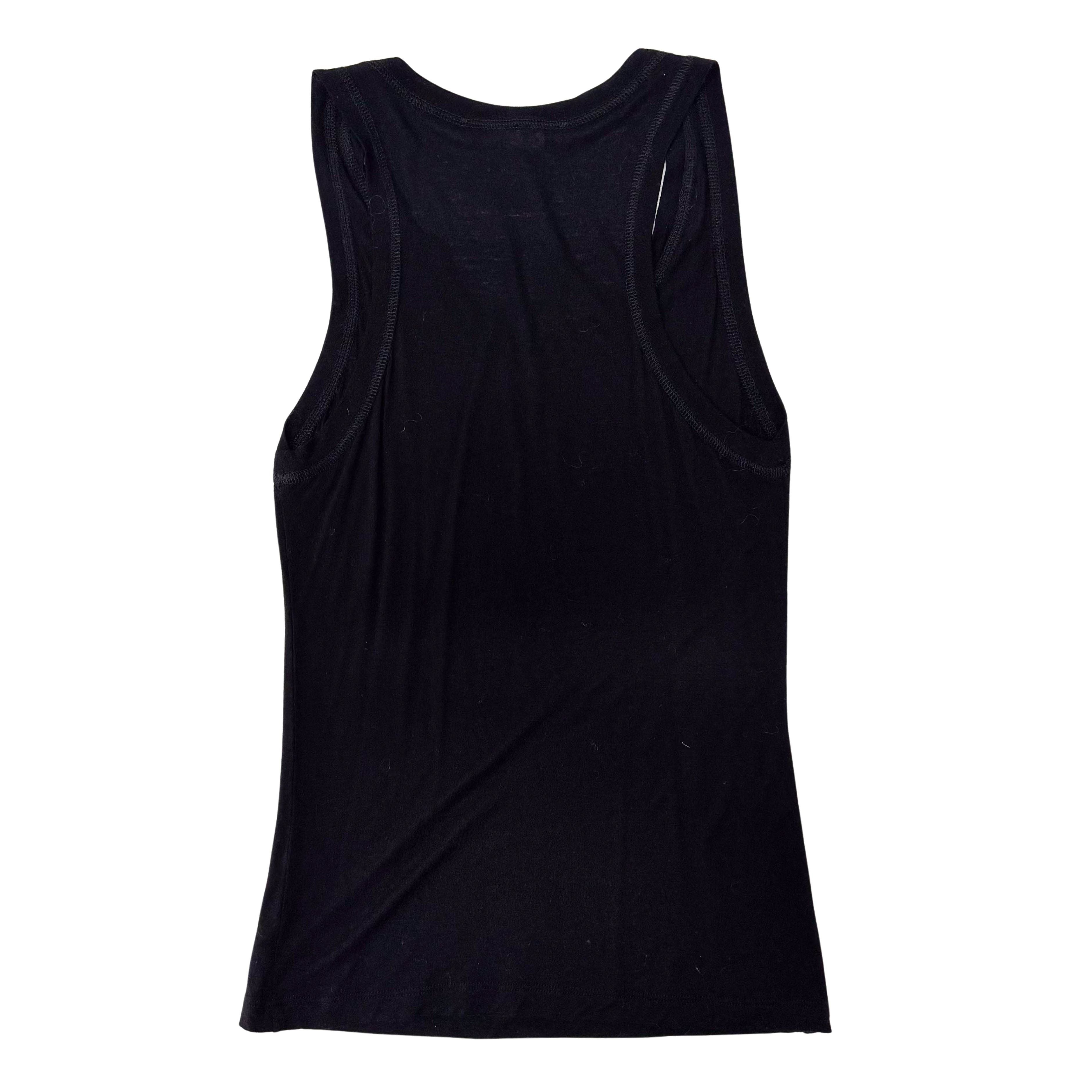 Dior Rhinestone Logo Black Tank Top Size 4