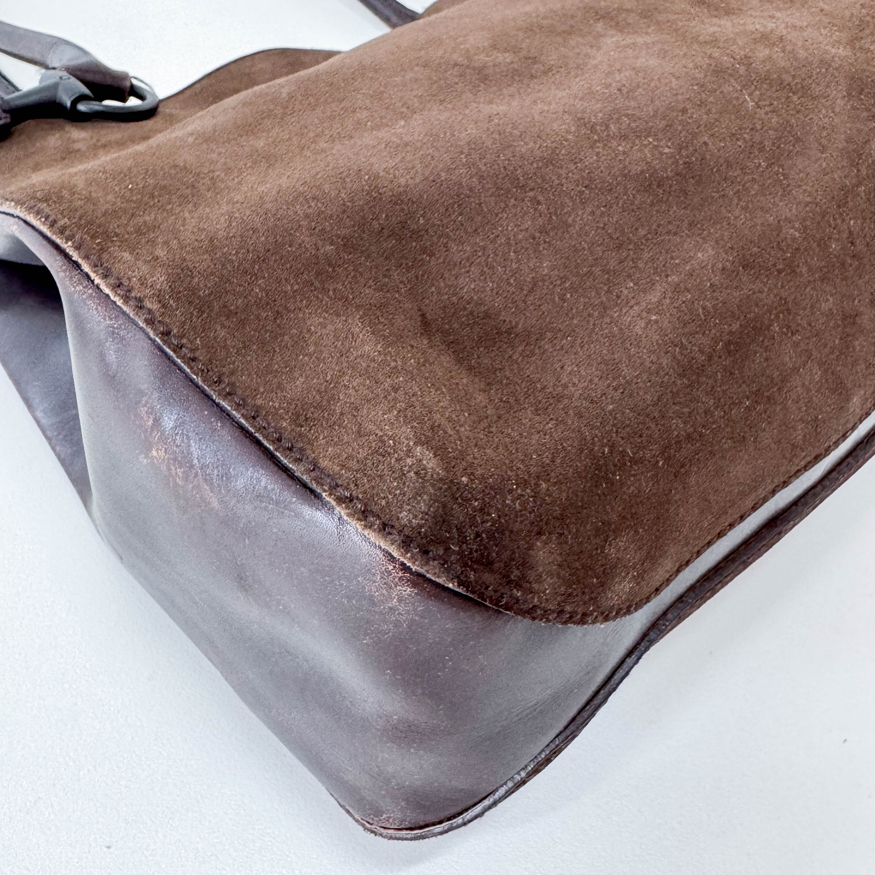 Brown Suede Tote Bag