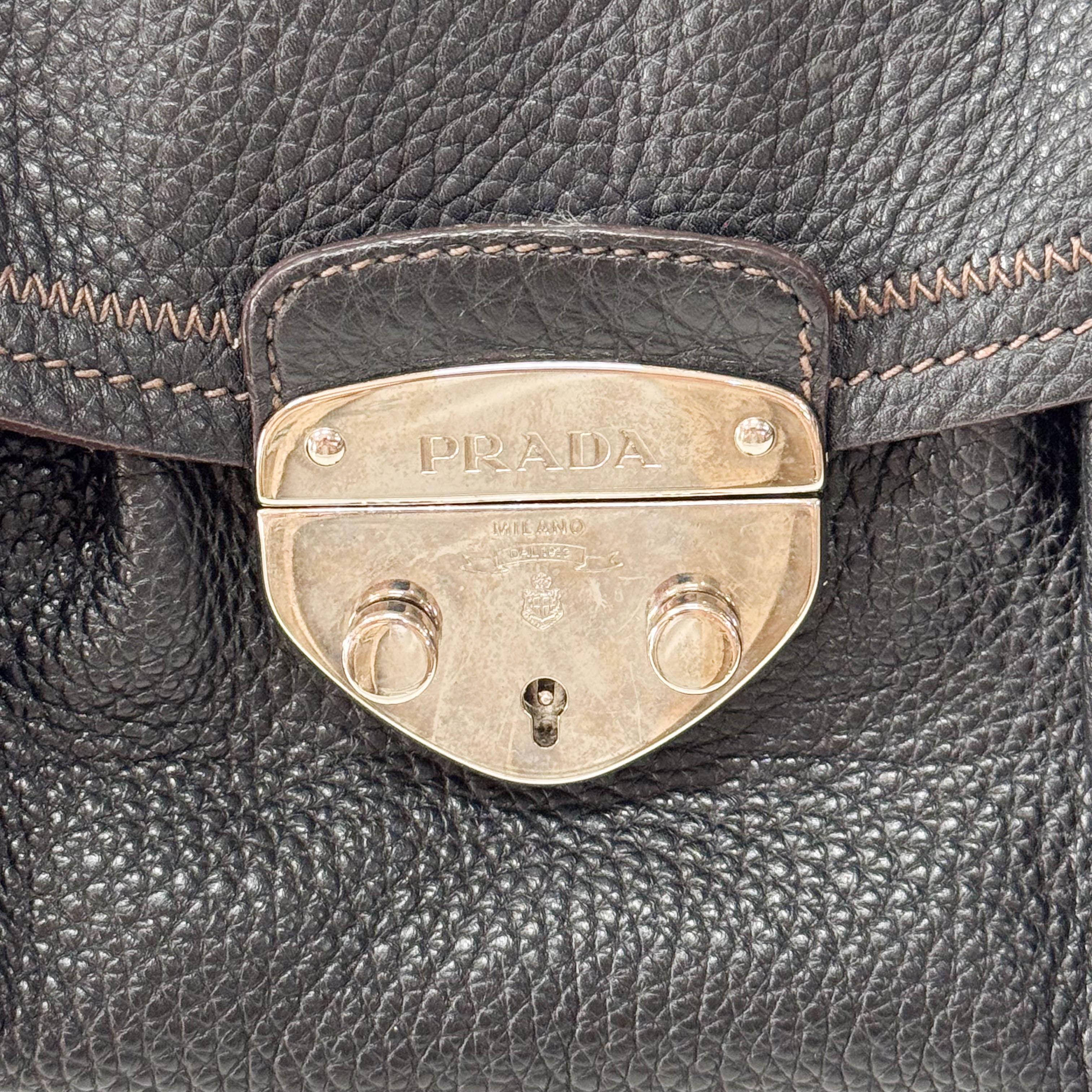 Black Leather Tassel Shoulder Bag