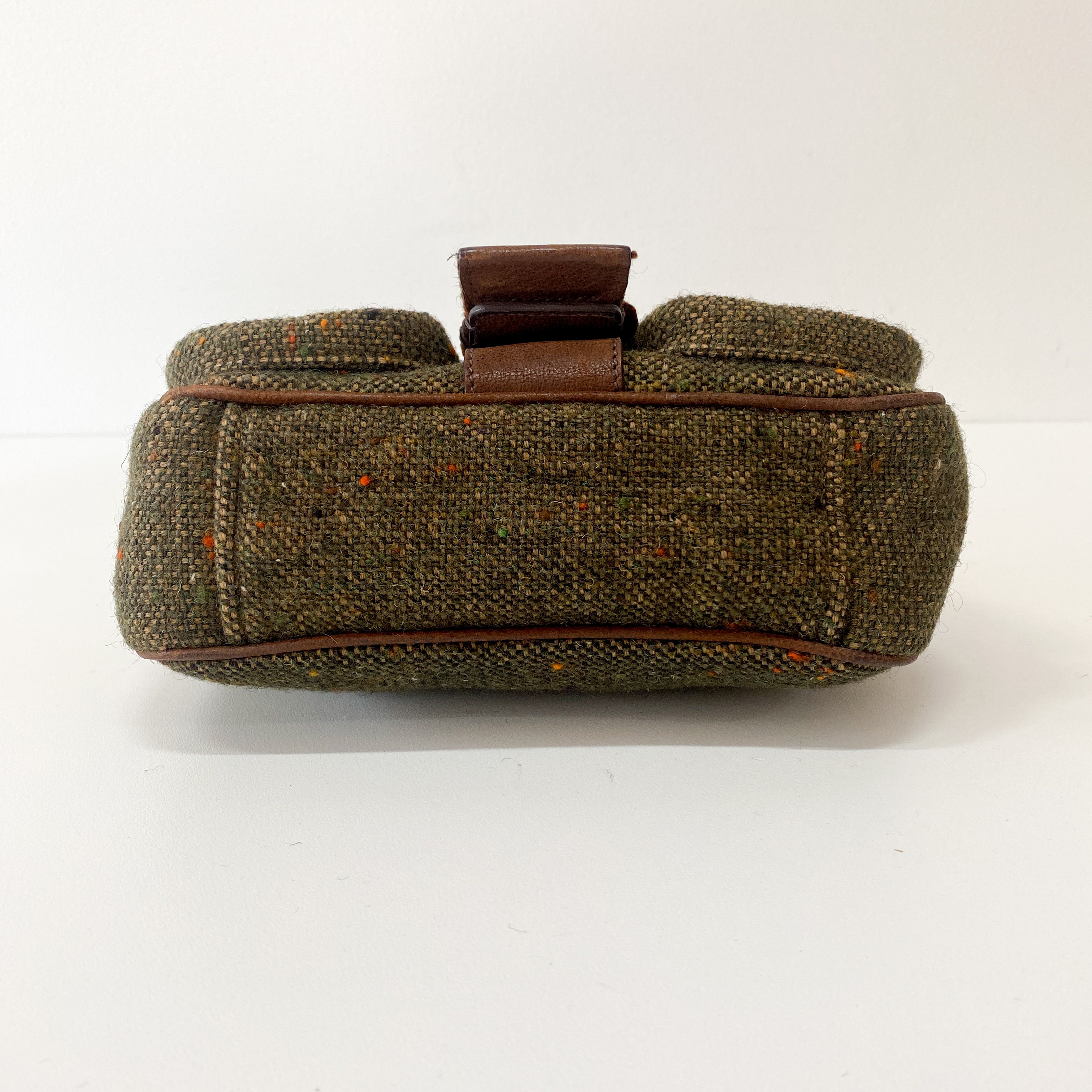 Mini Brown Tweed Shoulder Bag