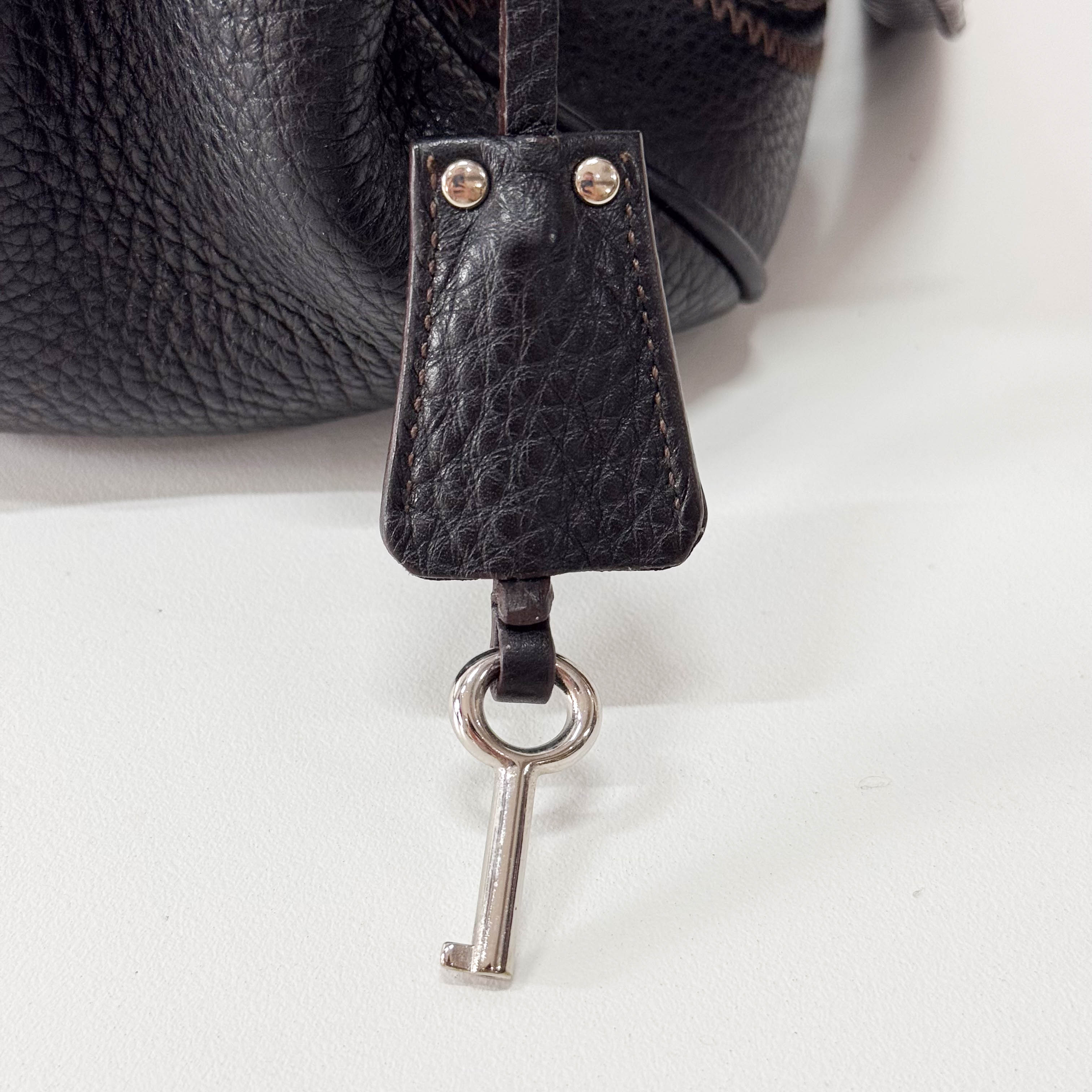 Black Leather Tassel Shoulder Bag