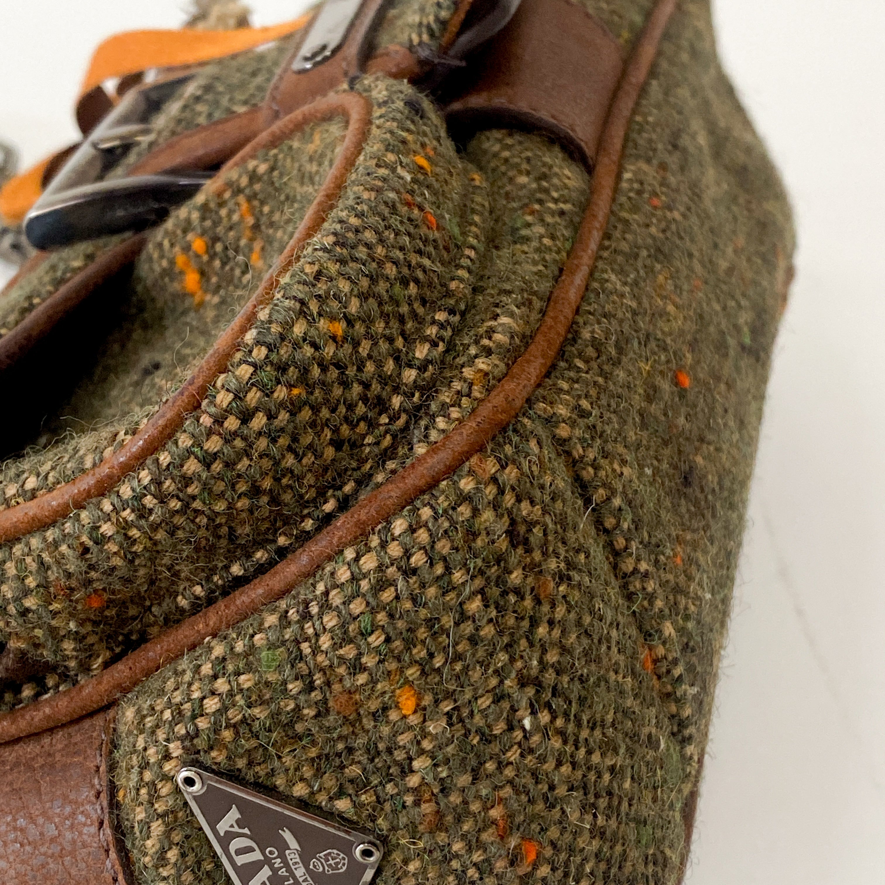 Mini Brown Tweed Shoulder Bag