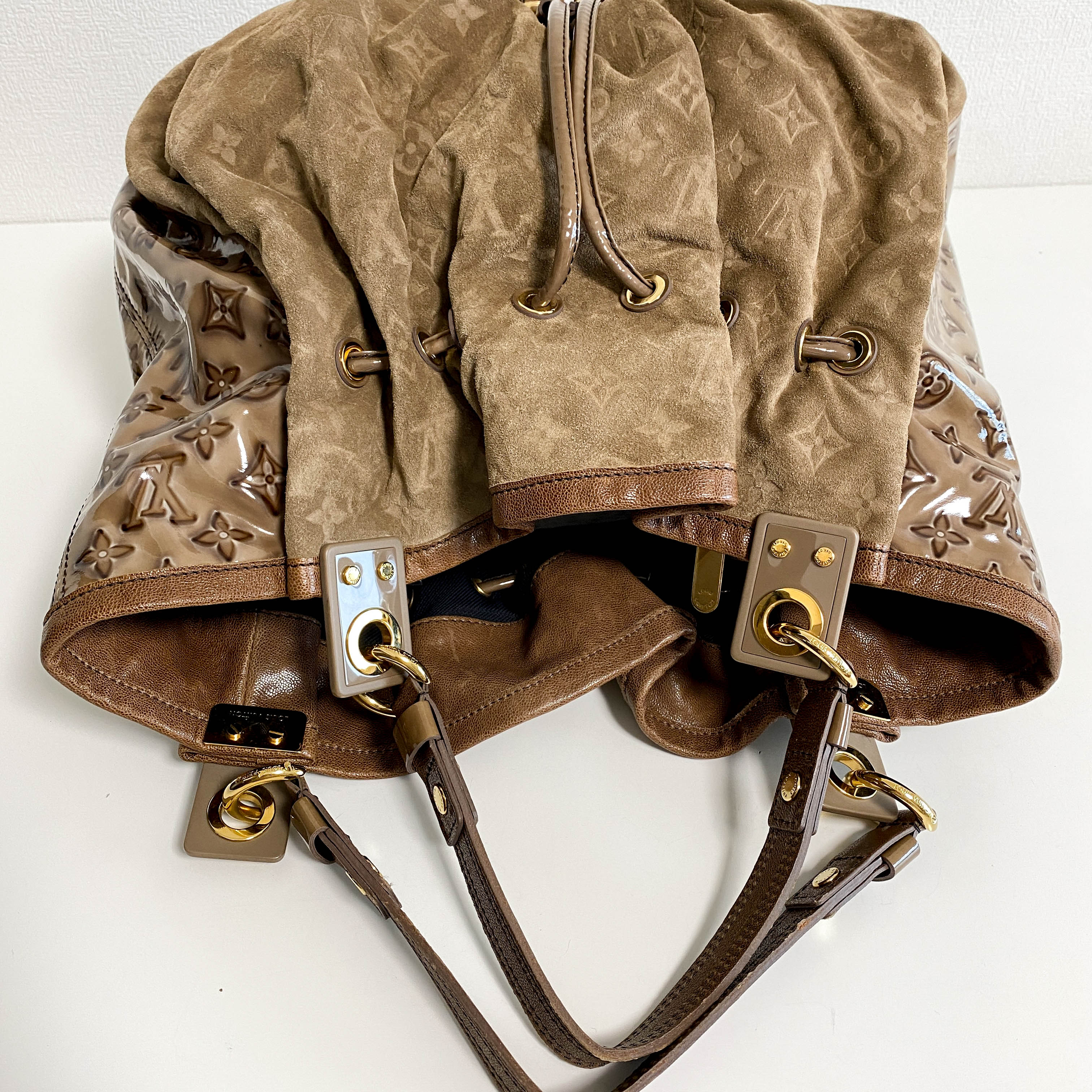 Monogram Brown Suede Irene Coco Bag