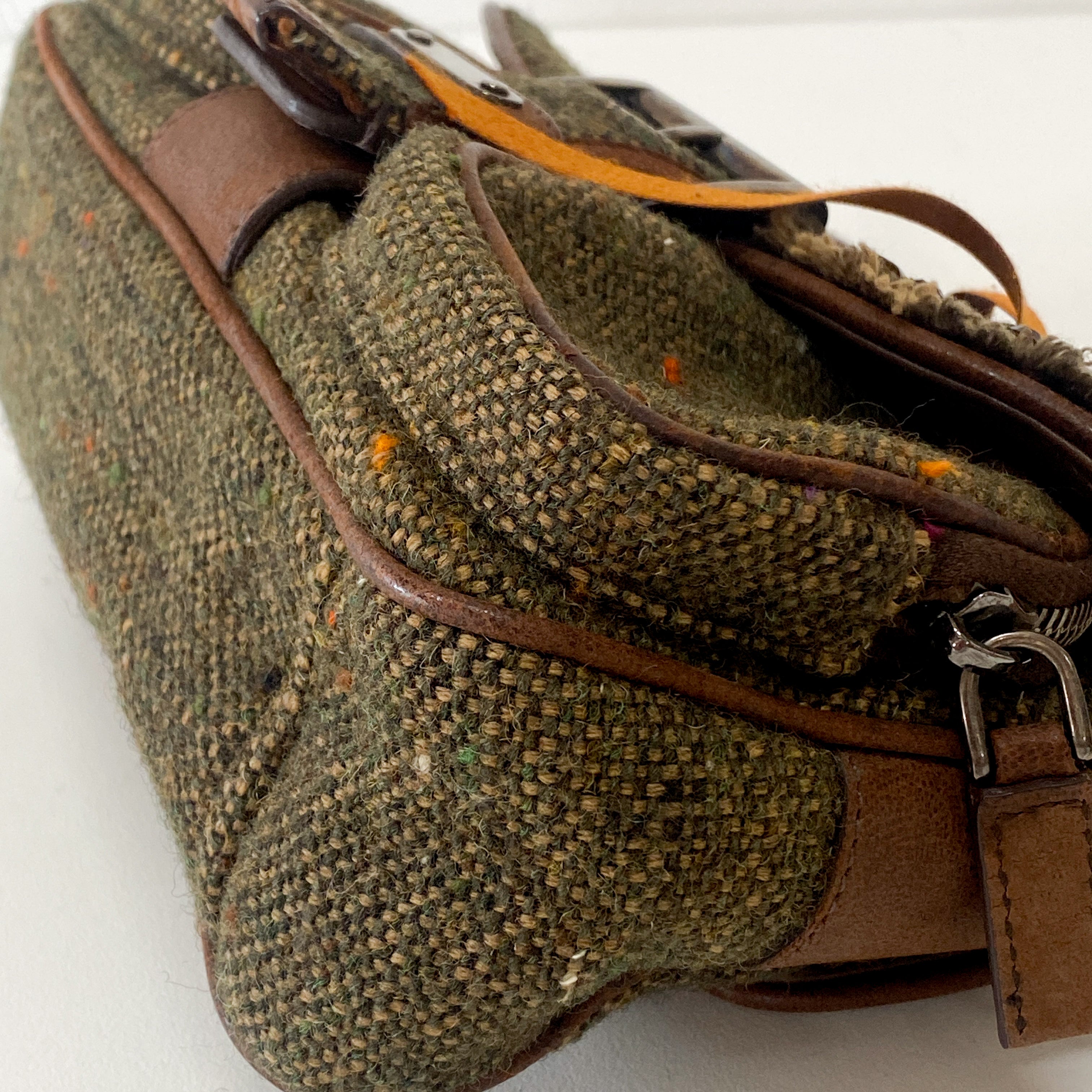 Mini Brown Tweed Shoulder Bag