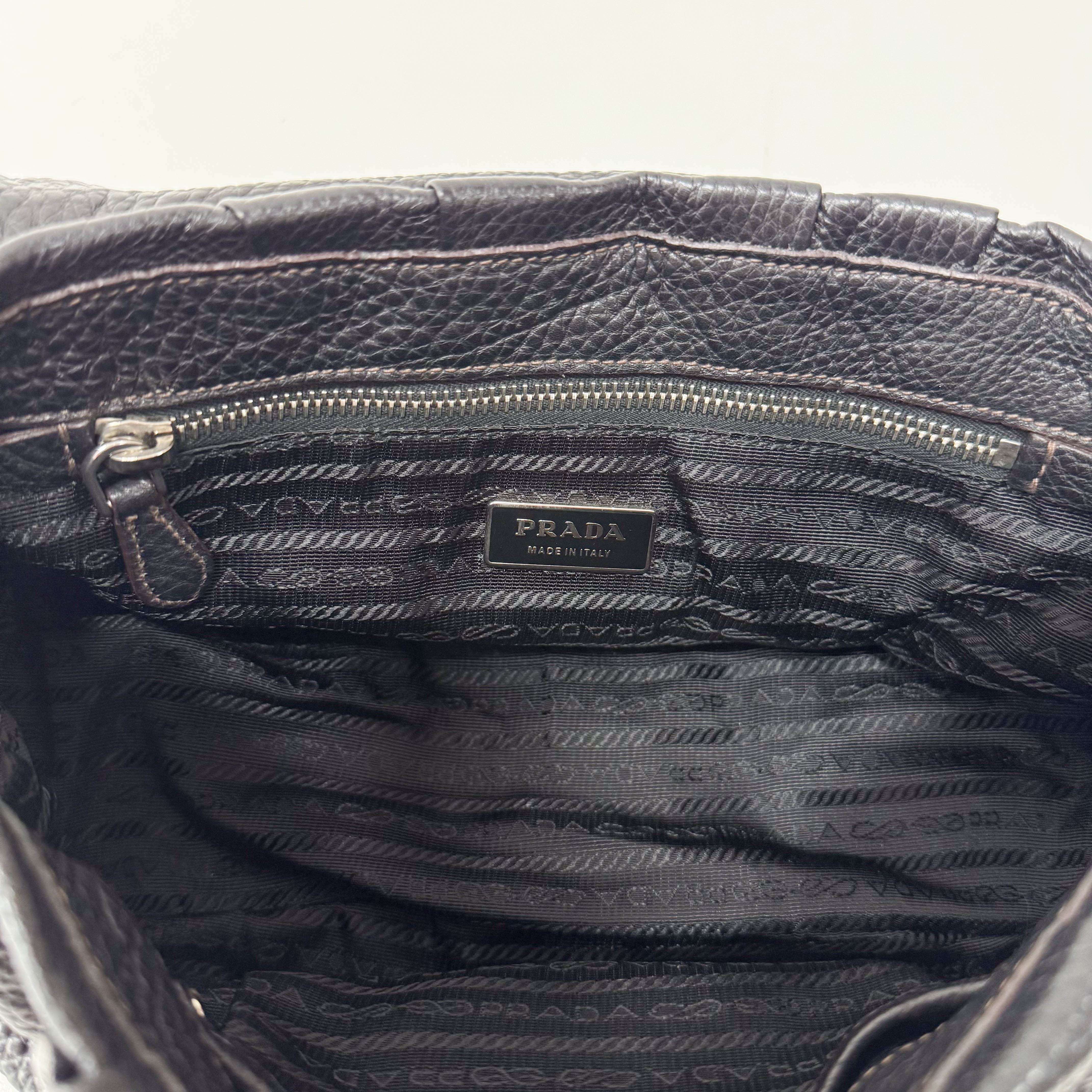 Black Leather Tassel Shoulder Bag