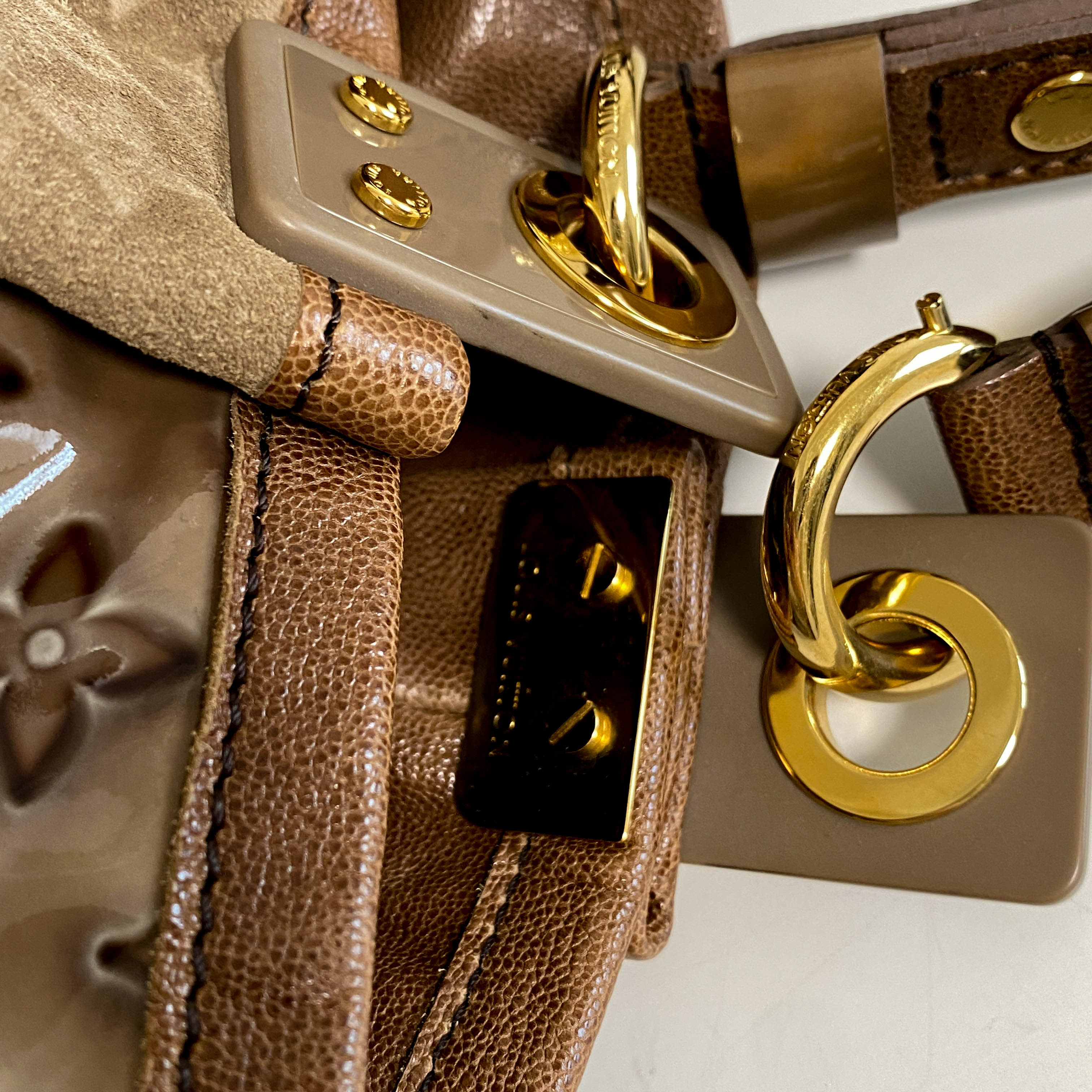 Monogram Brown Suede Irene Coco Bag