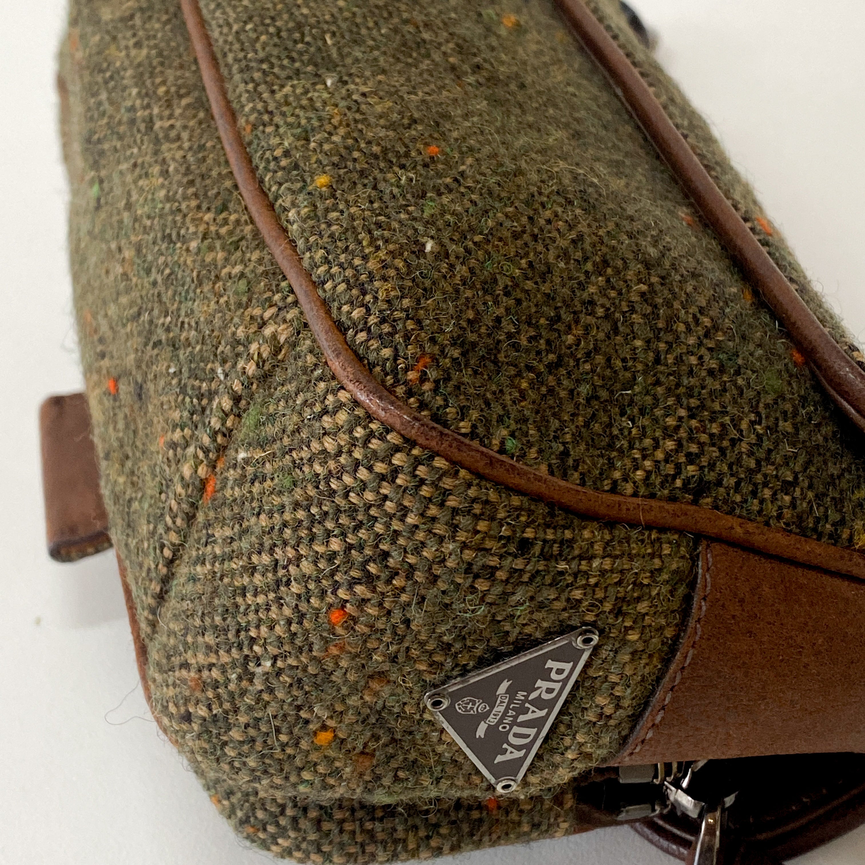 Mini Brown Tweed Shoulder Bag