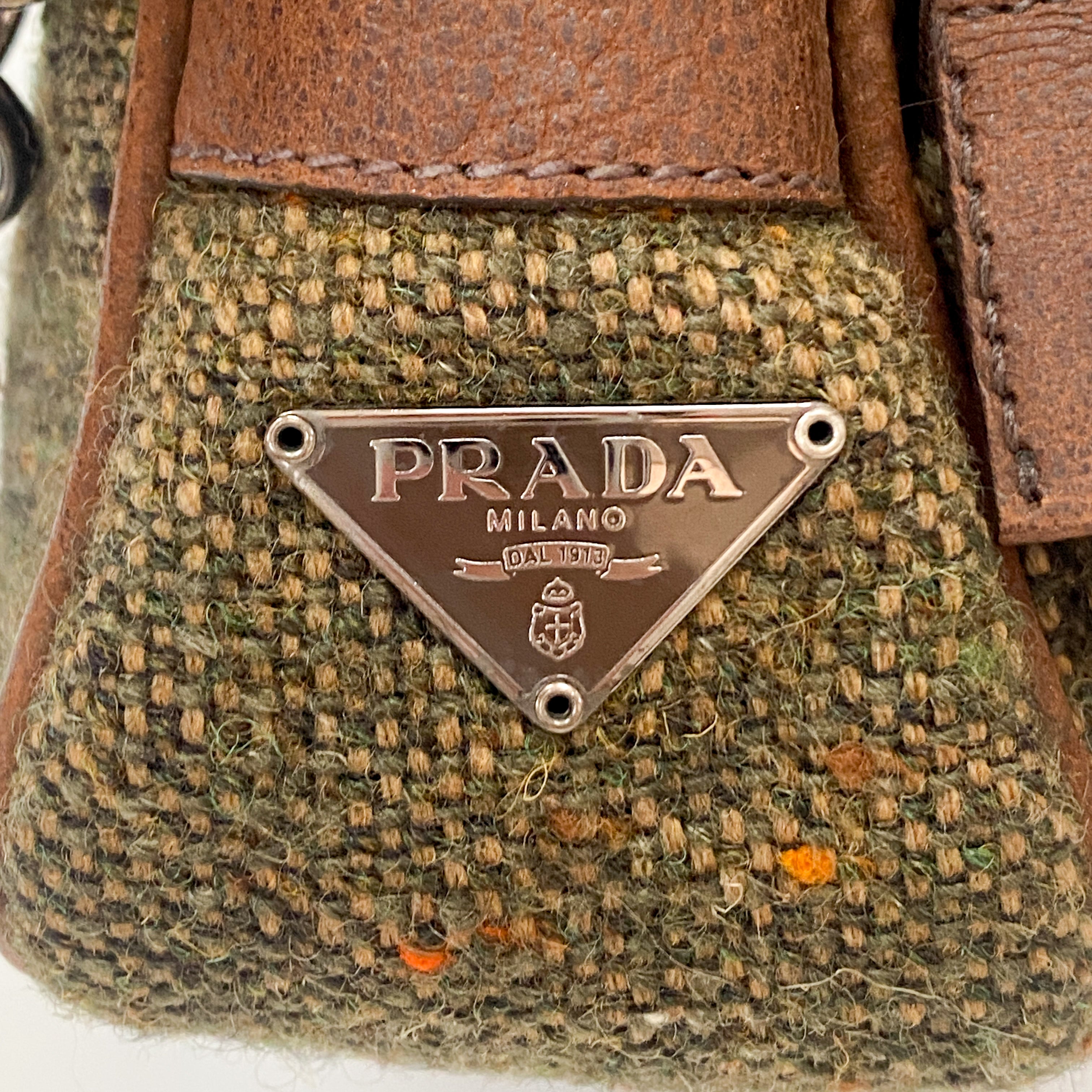 Mini Brown Tweed Shoulder Bag