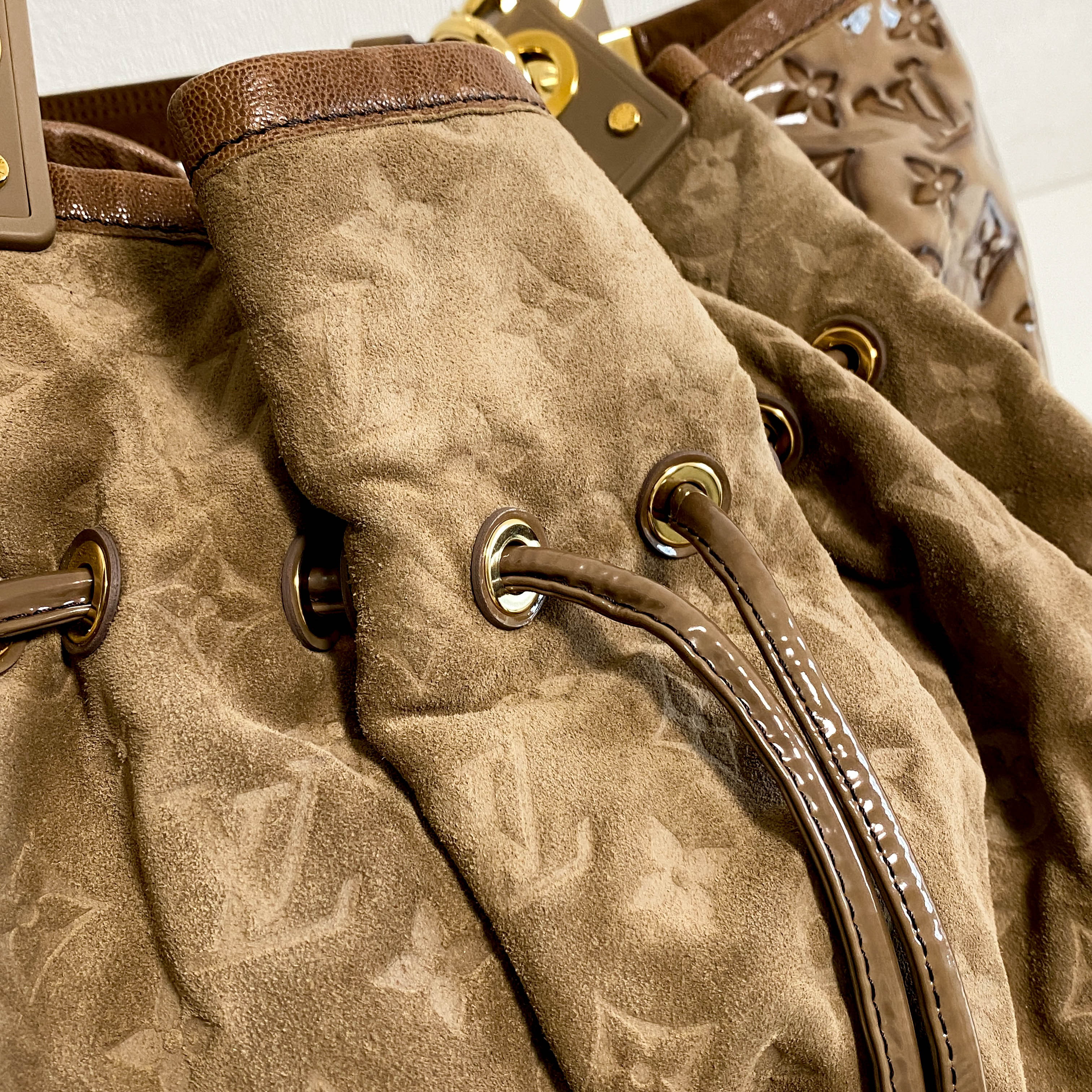 Monogram Brown Suede Irene Coco Bag