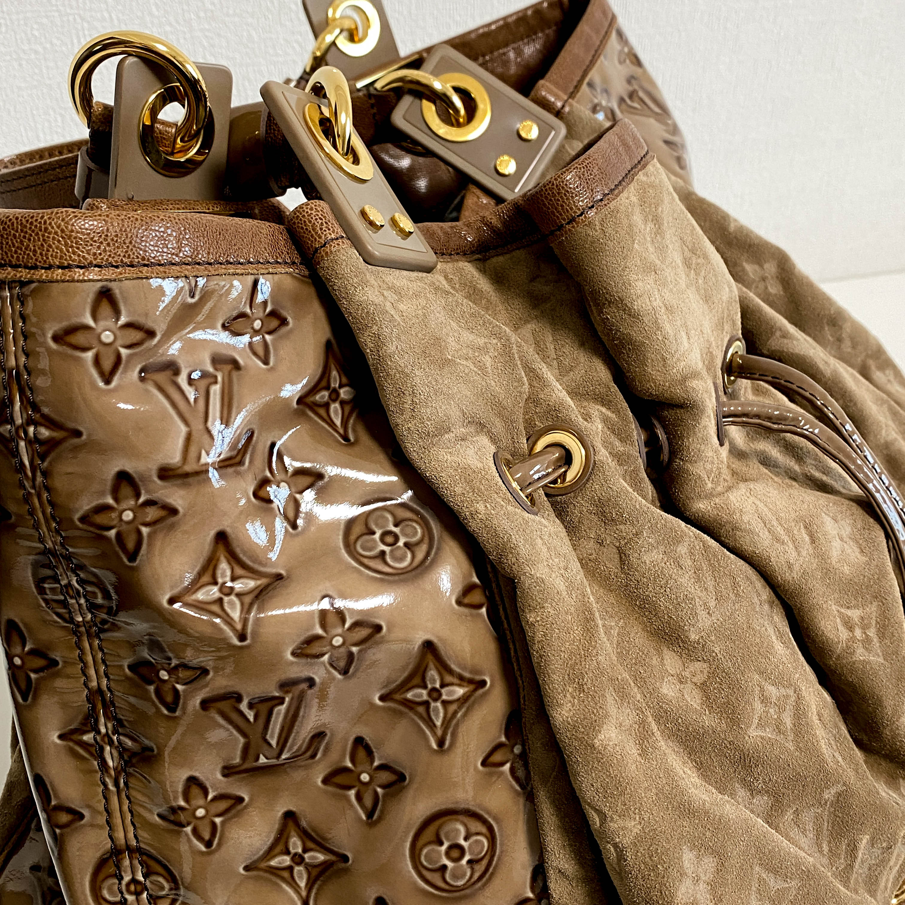 Monogram Brown Suede Irene Coco Bag