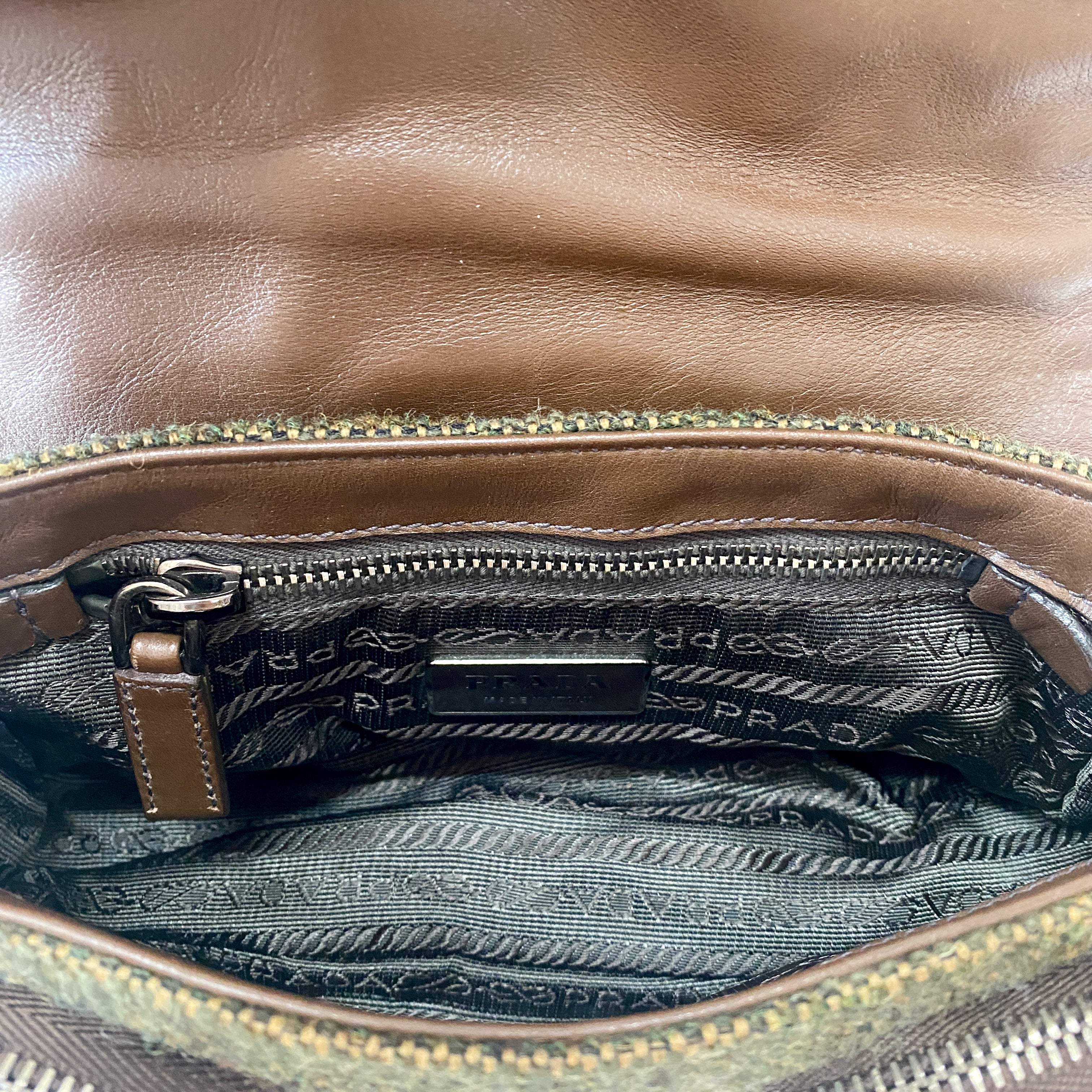 Mini Brown Tweed Shoulder Bag