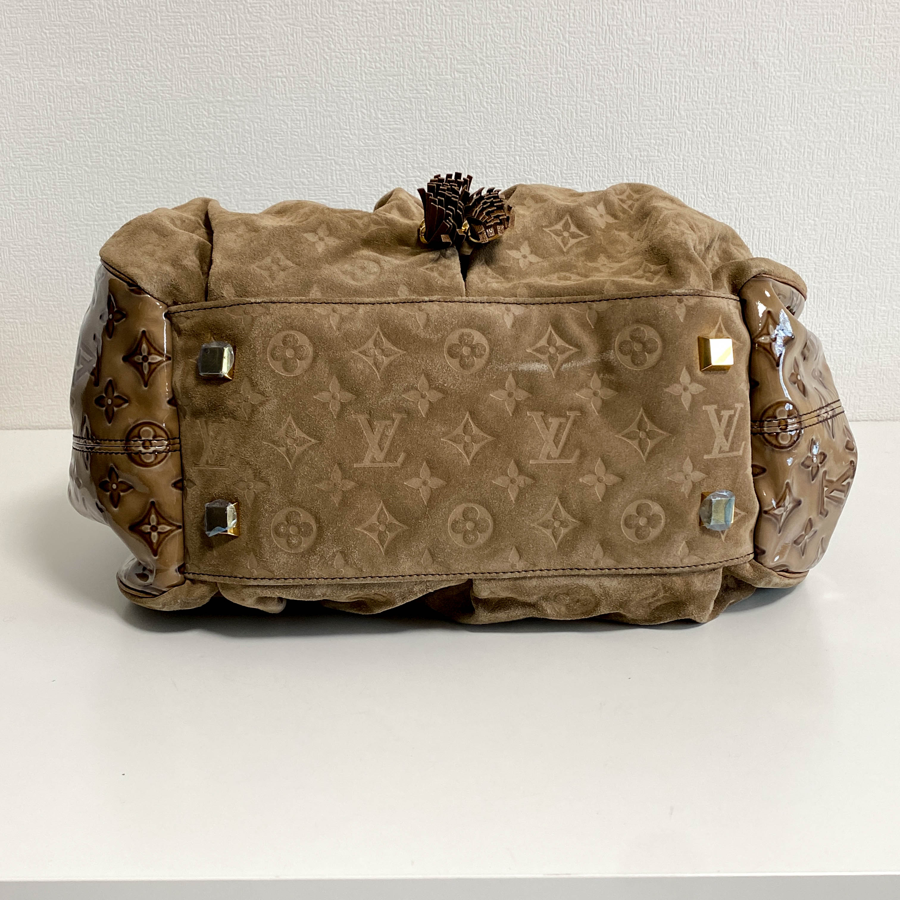 Monogram Brown Suede Irene Coco Bag