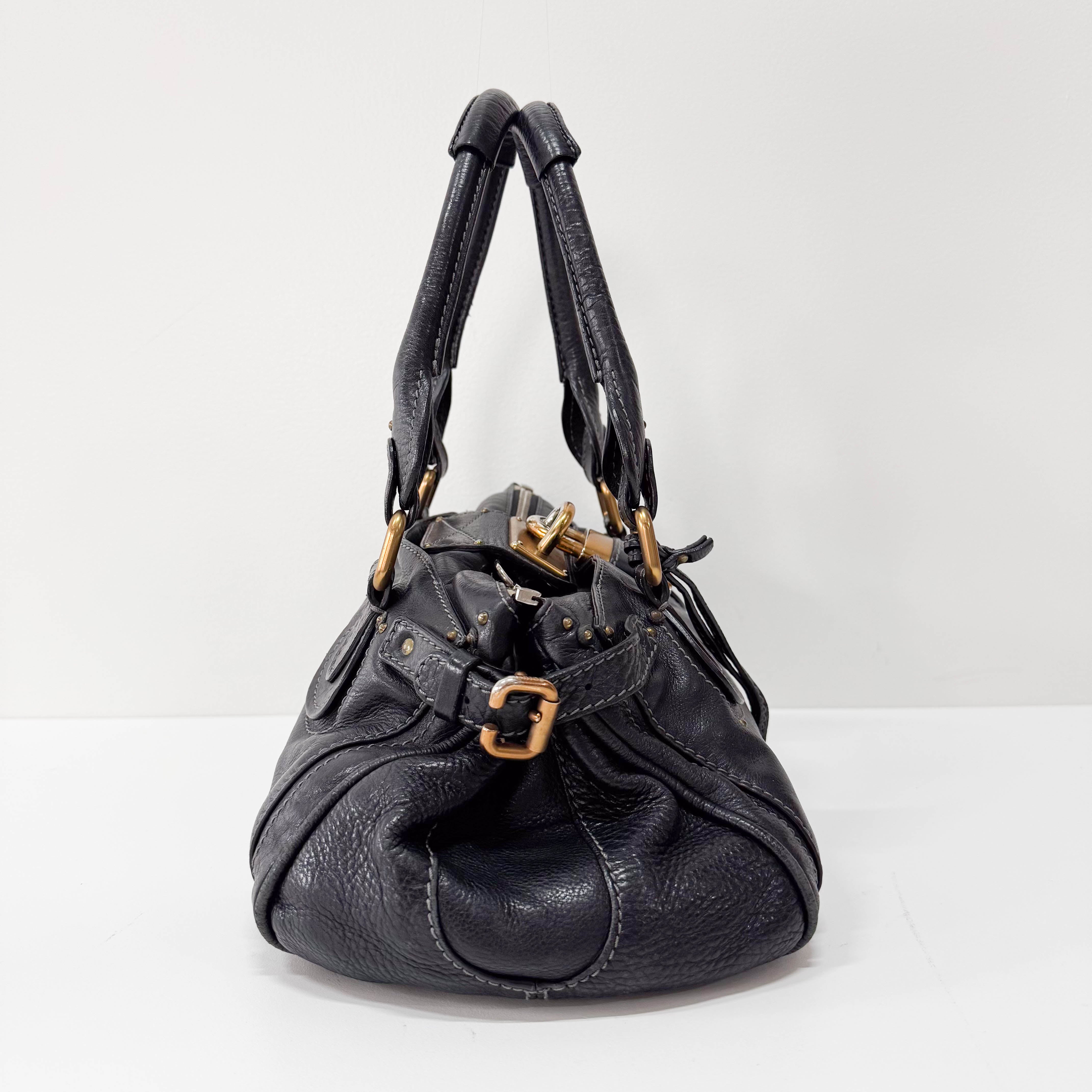 Paddington Black Leather Handbag