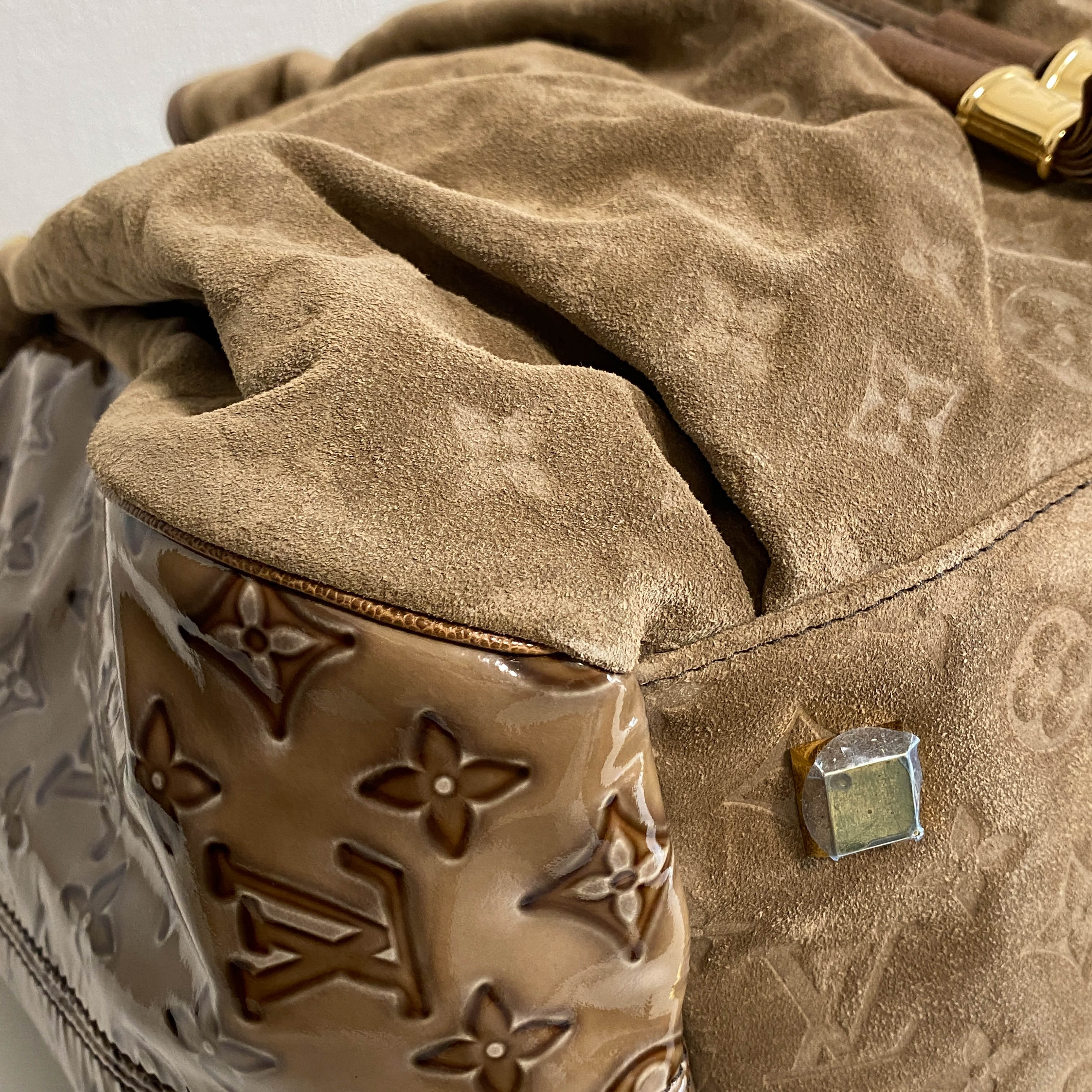 Monogram Brown Suede Irene Coco Bag