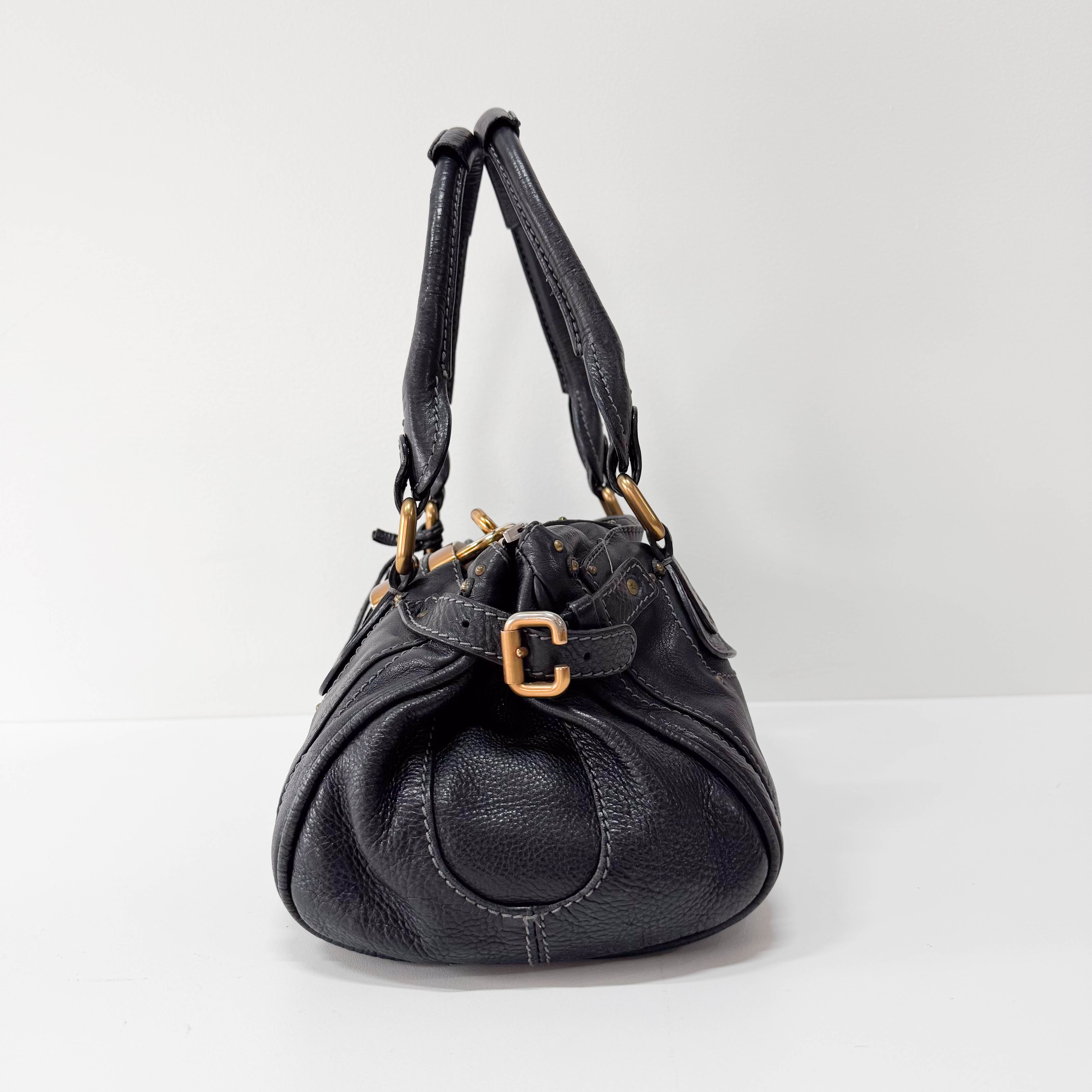 Paddington Black Leather Handbag