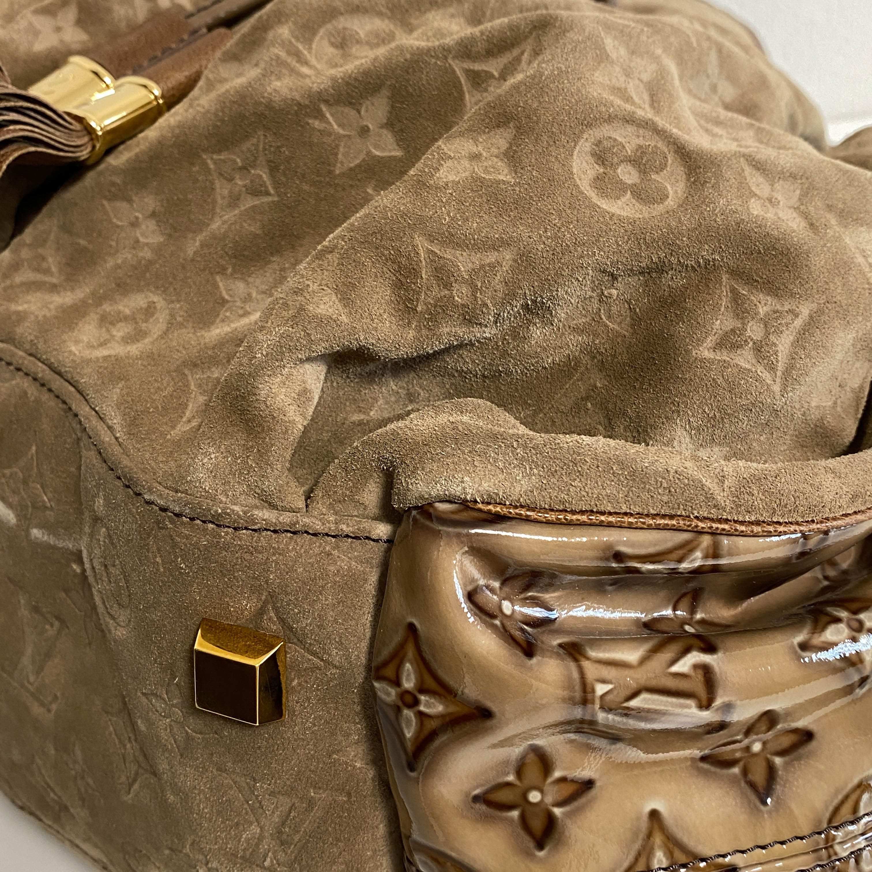 Monogram Brown Suede Irene Coco Bag