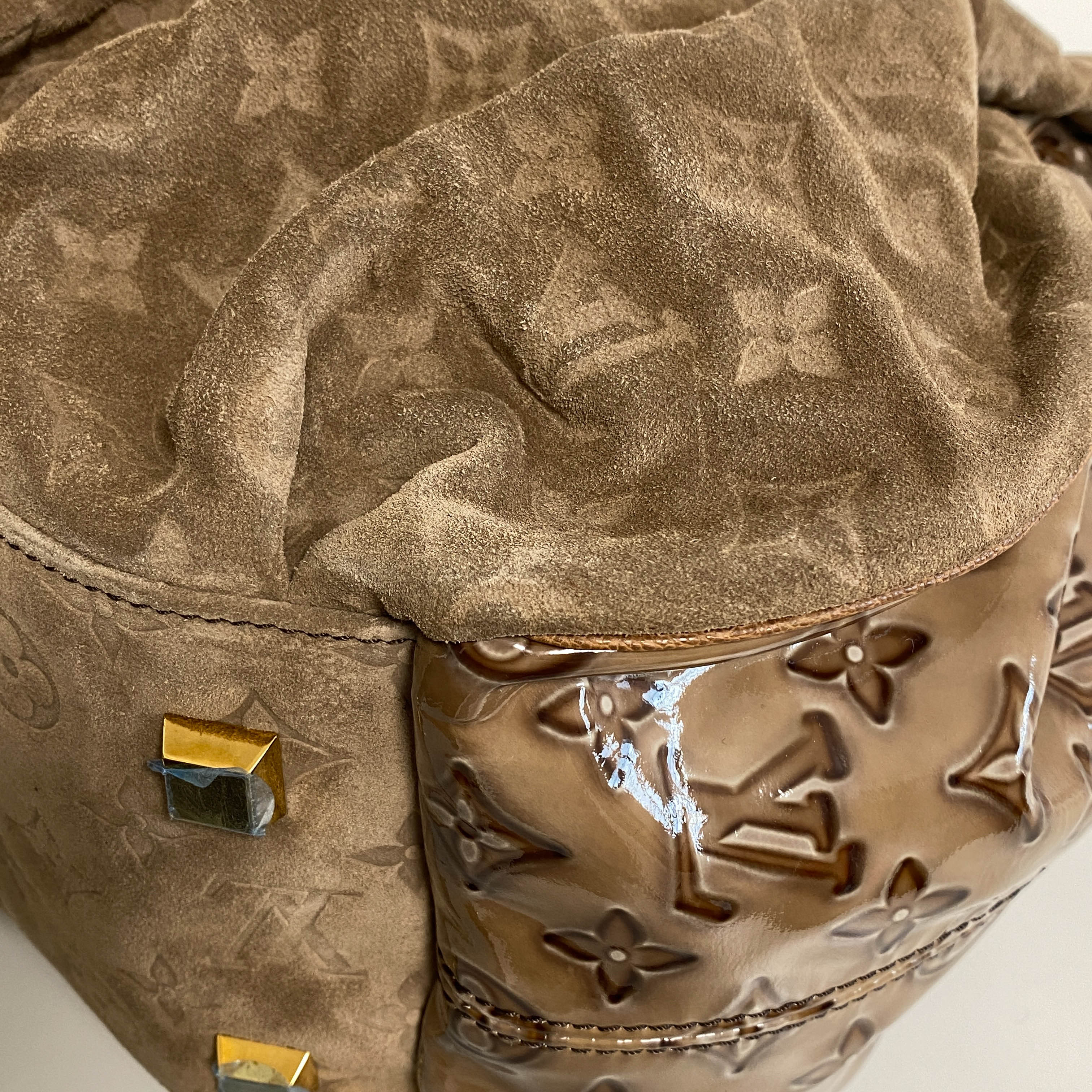 Monogram Brown Suede Irene Coco Bag