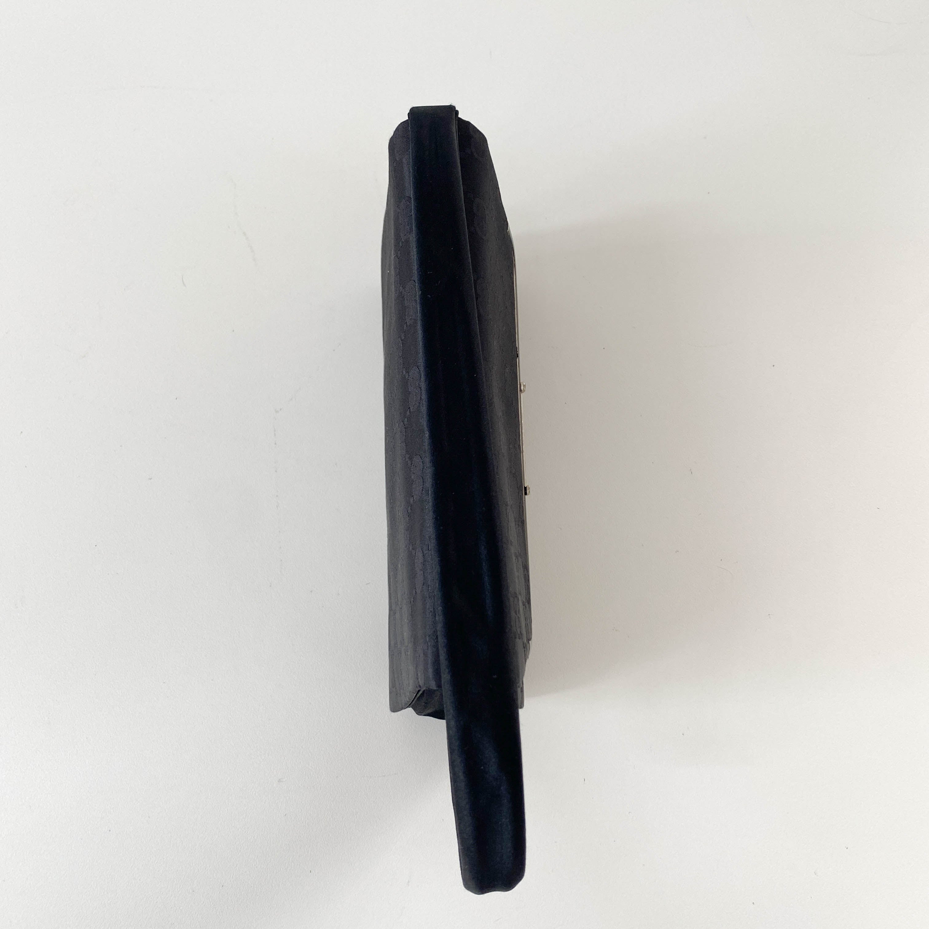 Black GG Satin Top Handle Bag