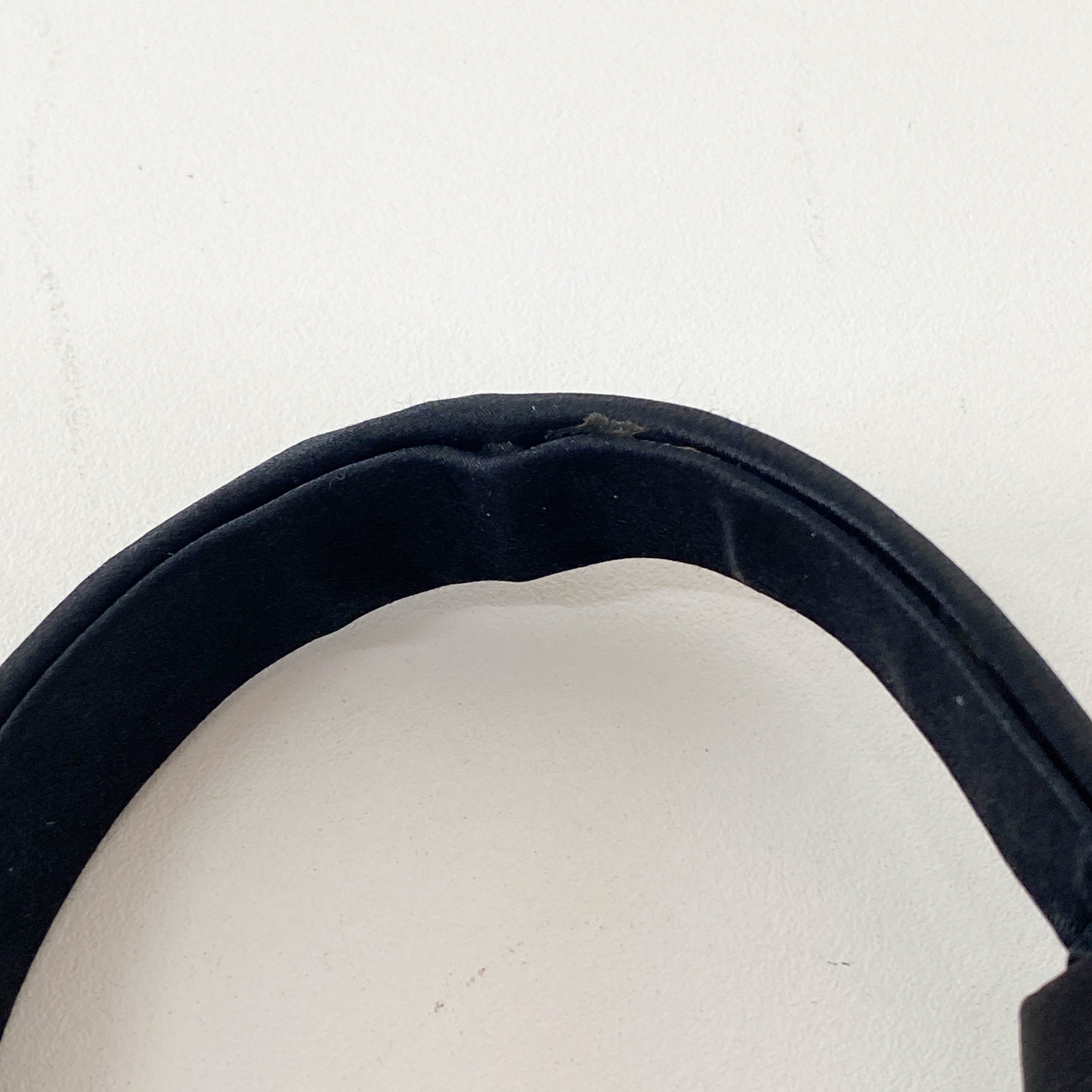 Black GG Satin Top Handle Bag