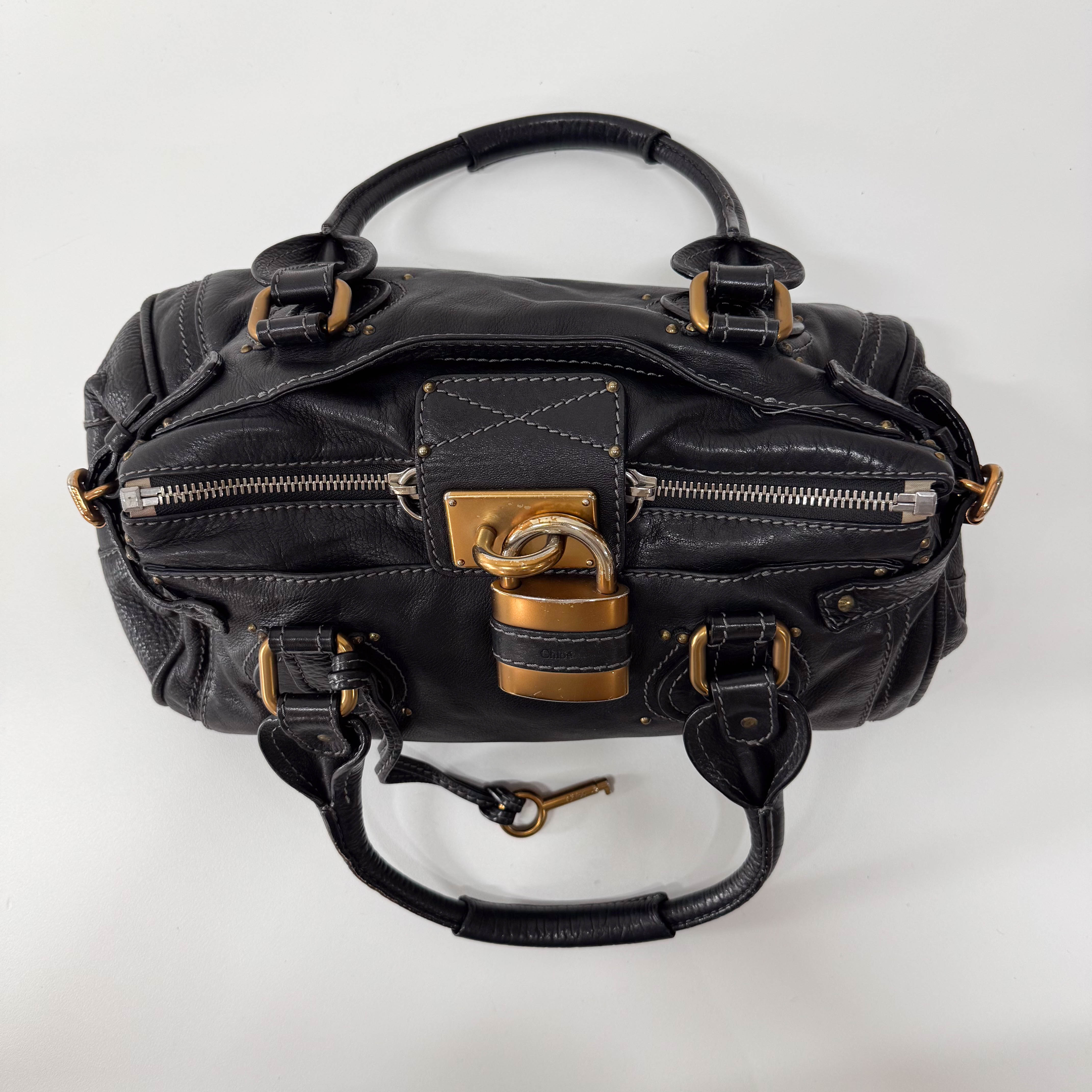 Paddington Black Leather Handbag