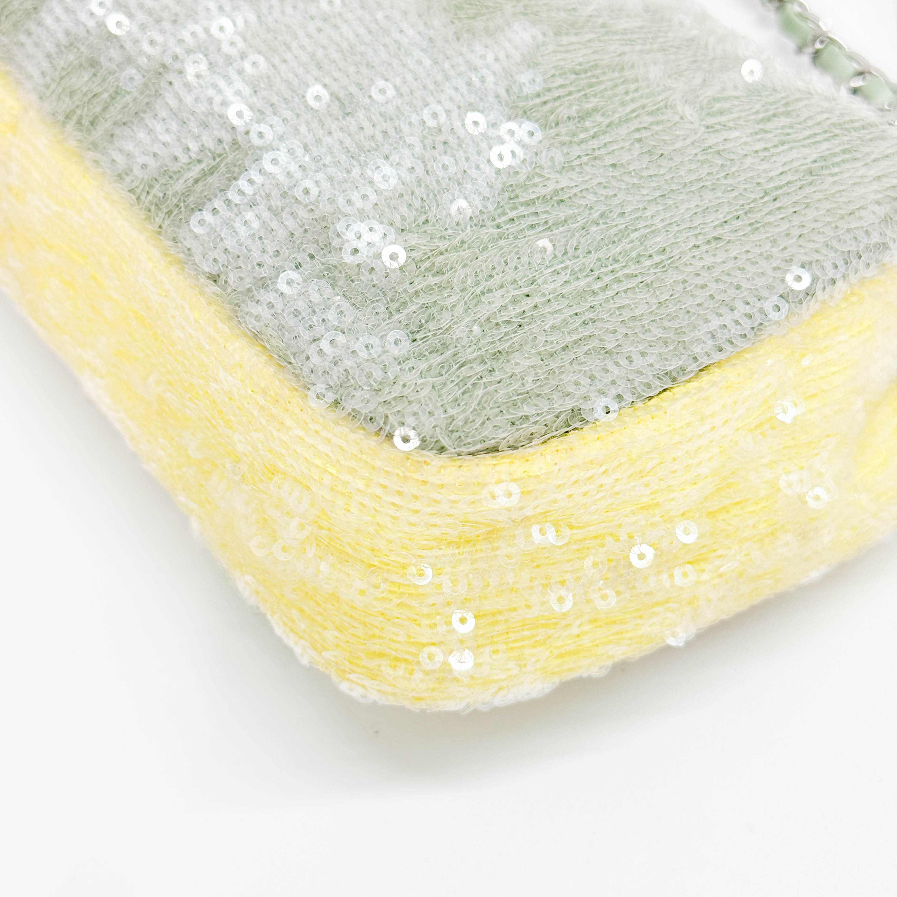 Classic Flap Waterfall Green Sequin Shoulder Bag