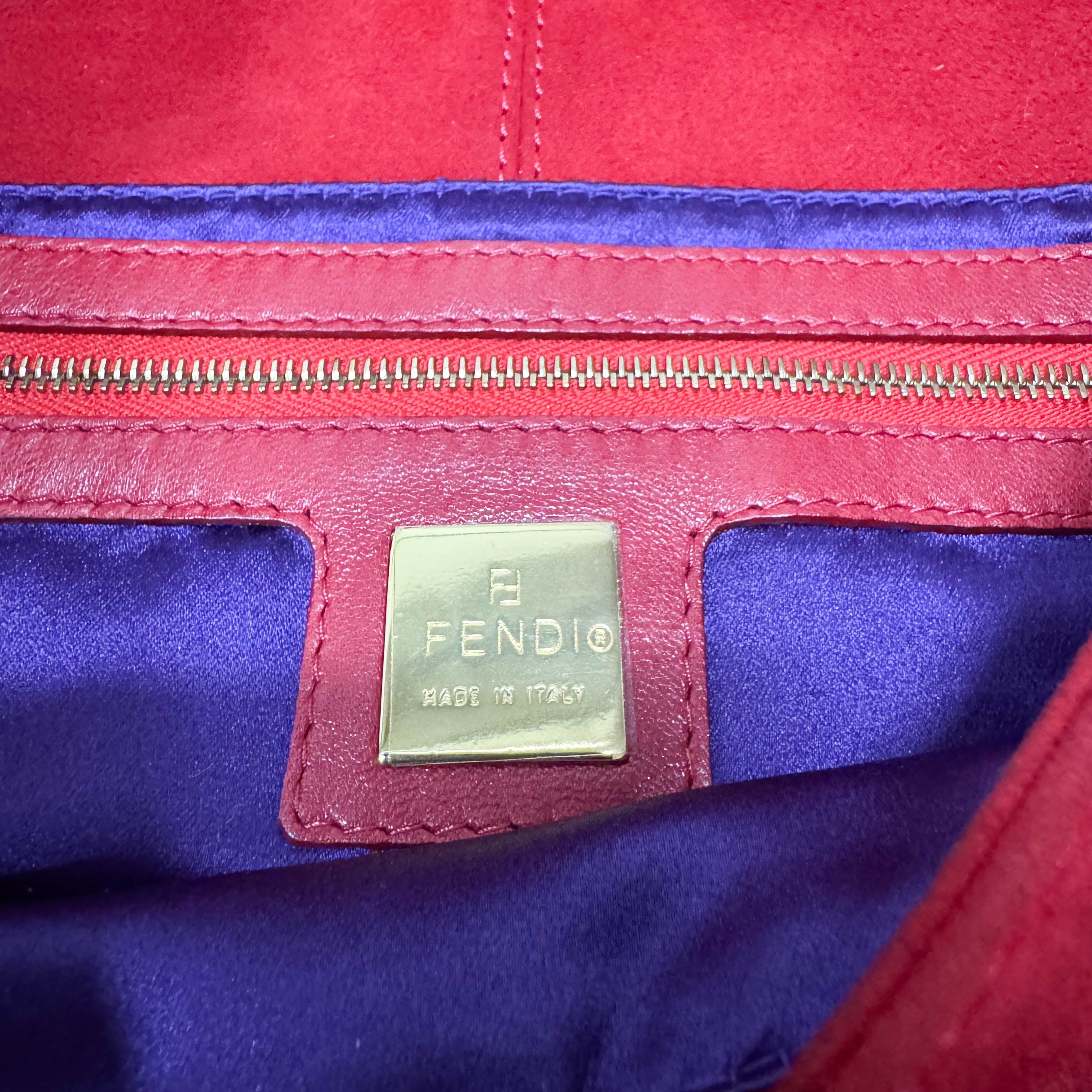 Baguette Red Suede Shoulder Bag