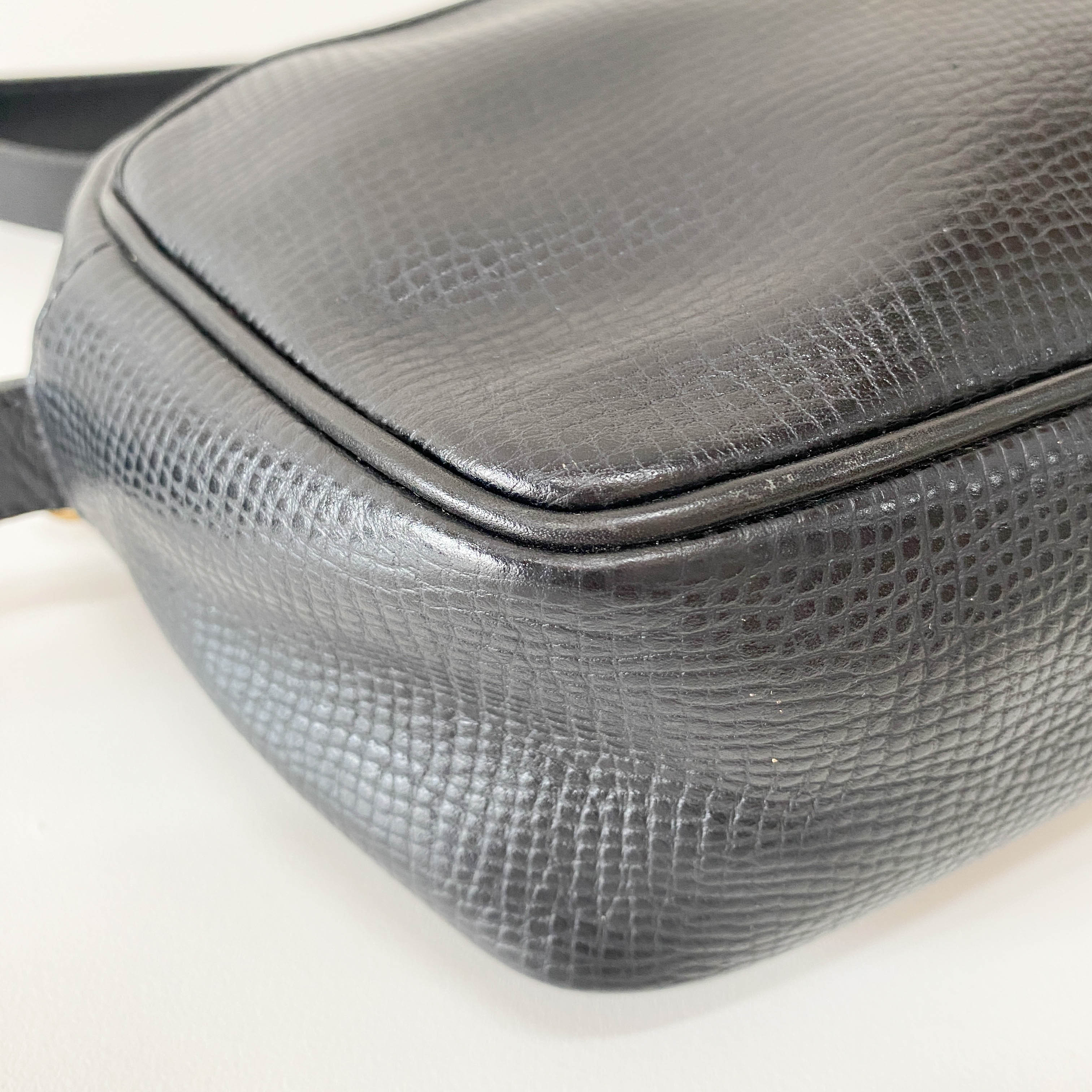 Vintage Black Leather Shoulder Bag