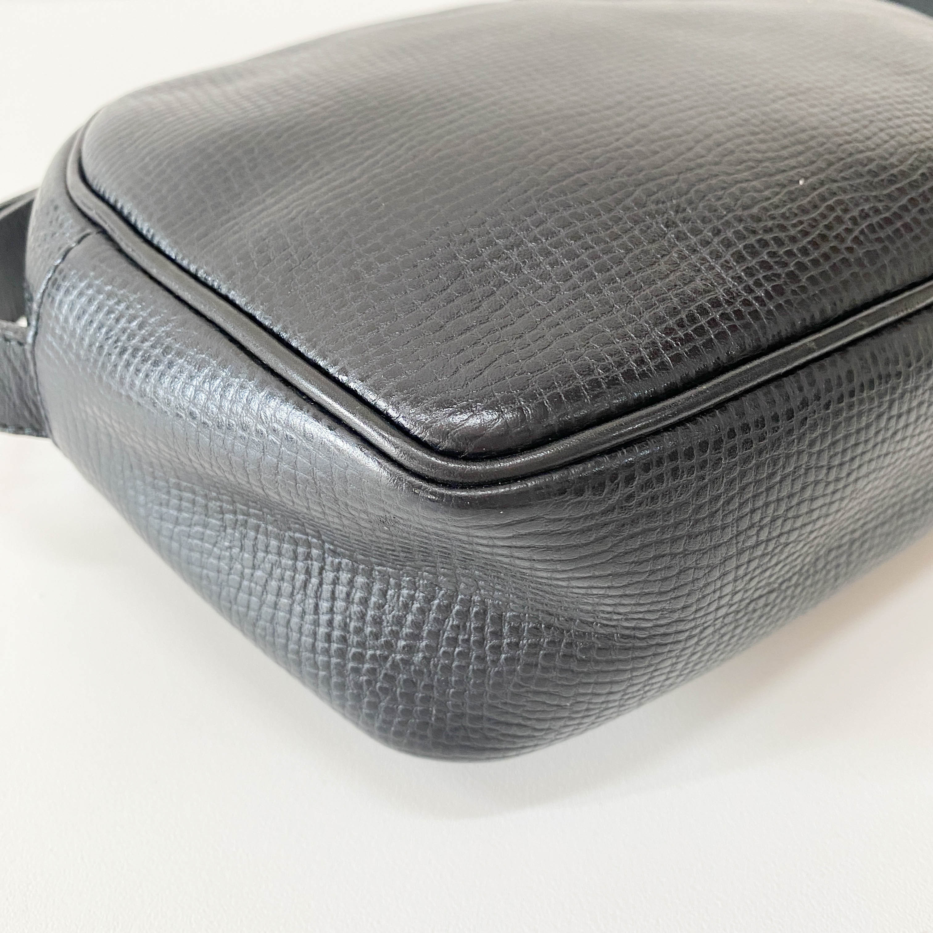 Vintage Black Leather Shoulder Bag