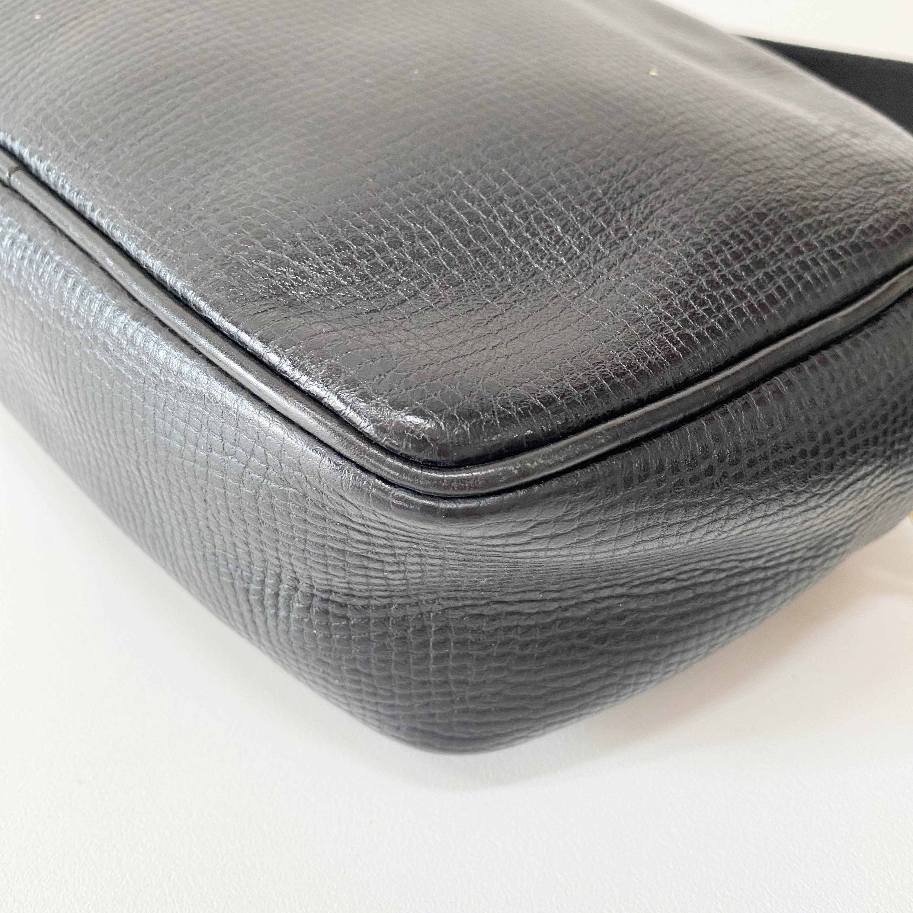 Vintage Black Leather Shoulder Bag