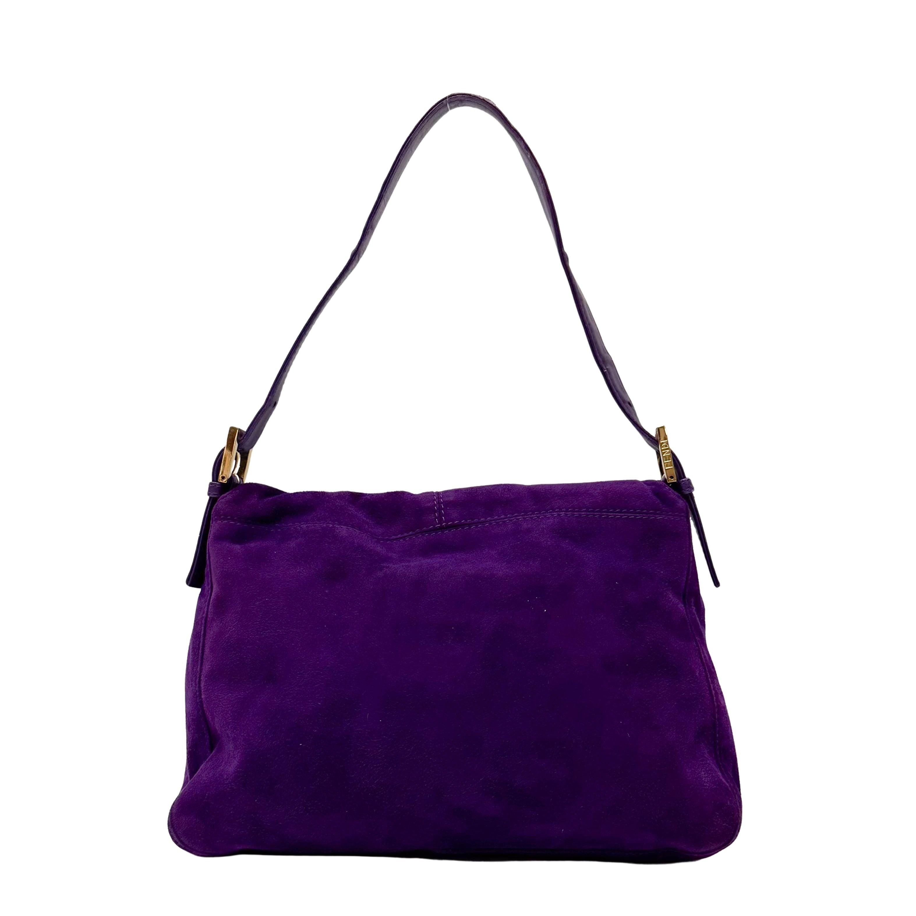 Mamma Baguette Purple Suede Shoulder Bag