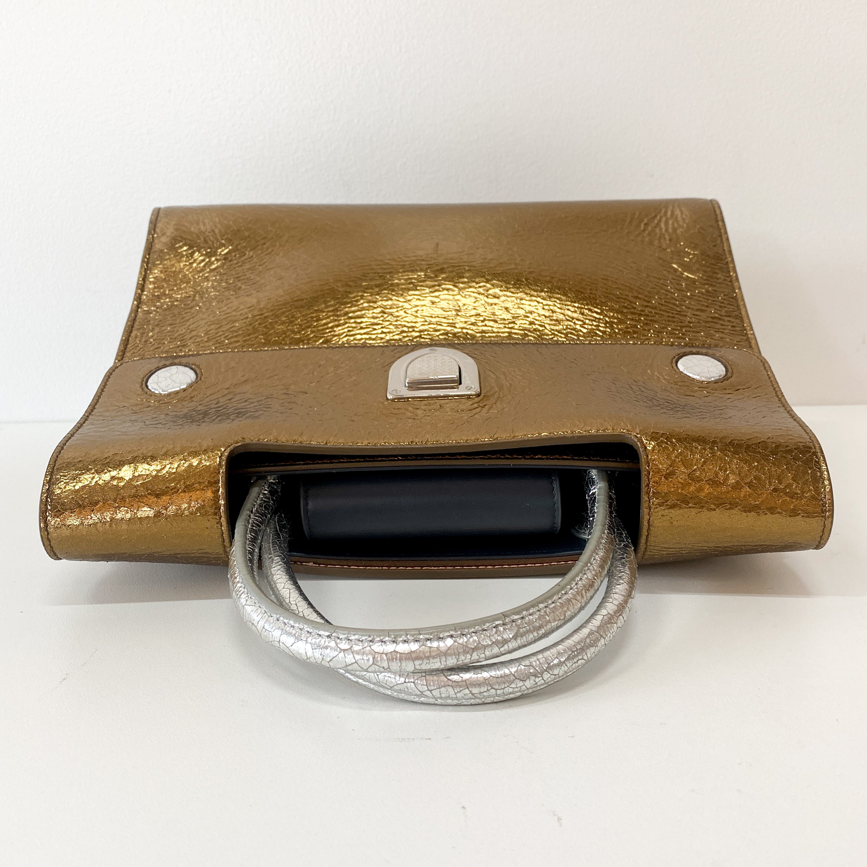Gold Leather Handbag