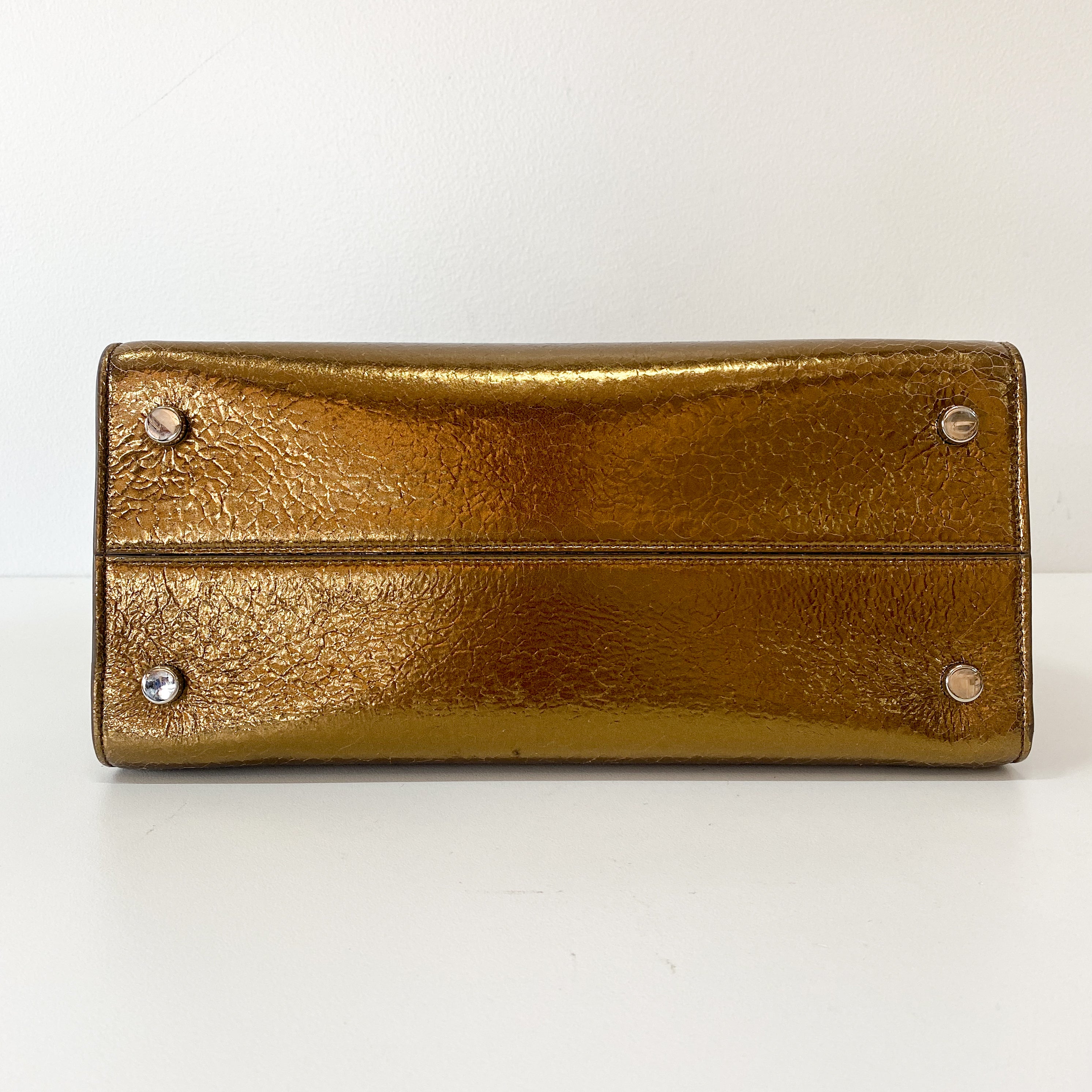 Gold Leather Handbag