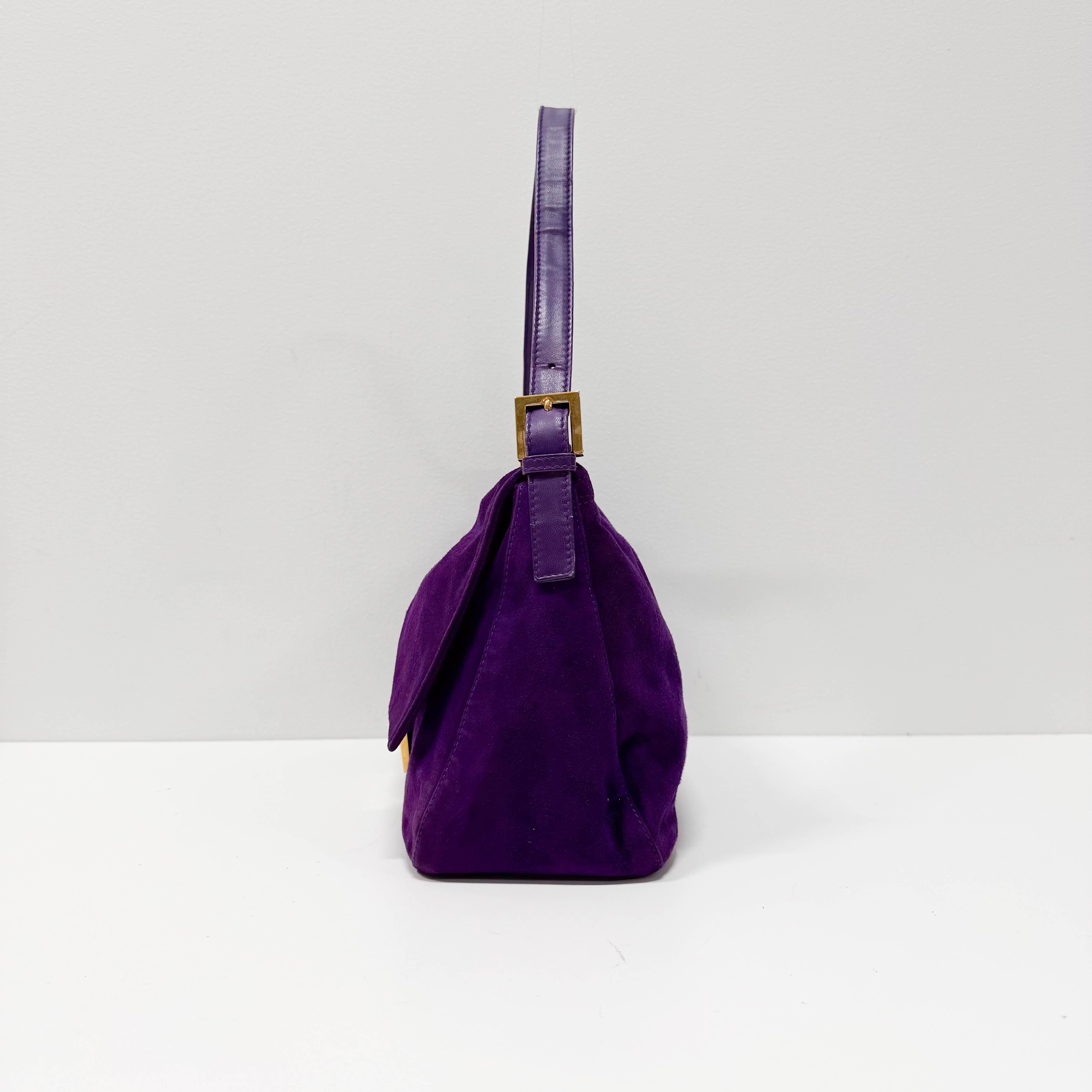 Mamma Baguette Purple Suede Shoulder Bag
