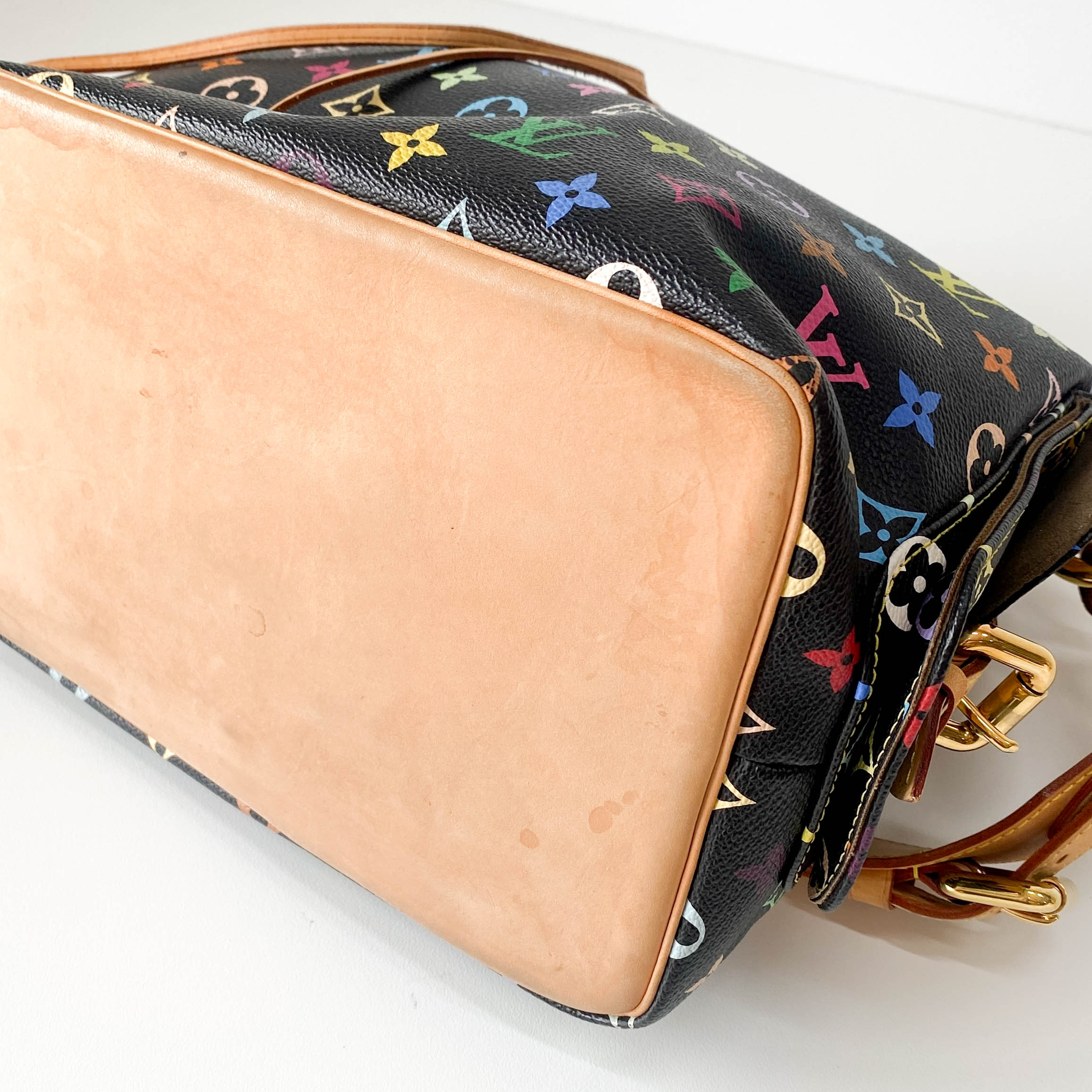 Takashi Murakami Black Monogram Multicolour Canvas Petit Noé