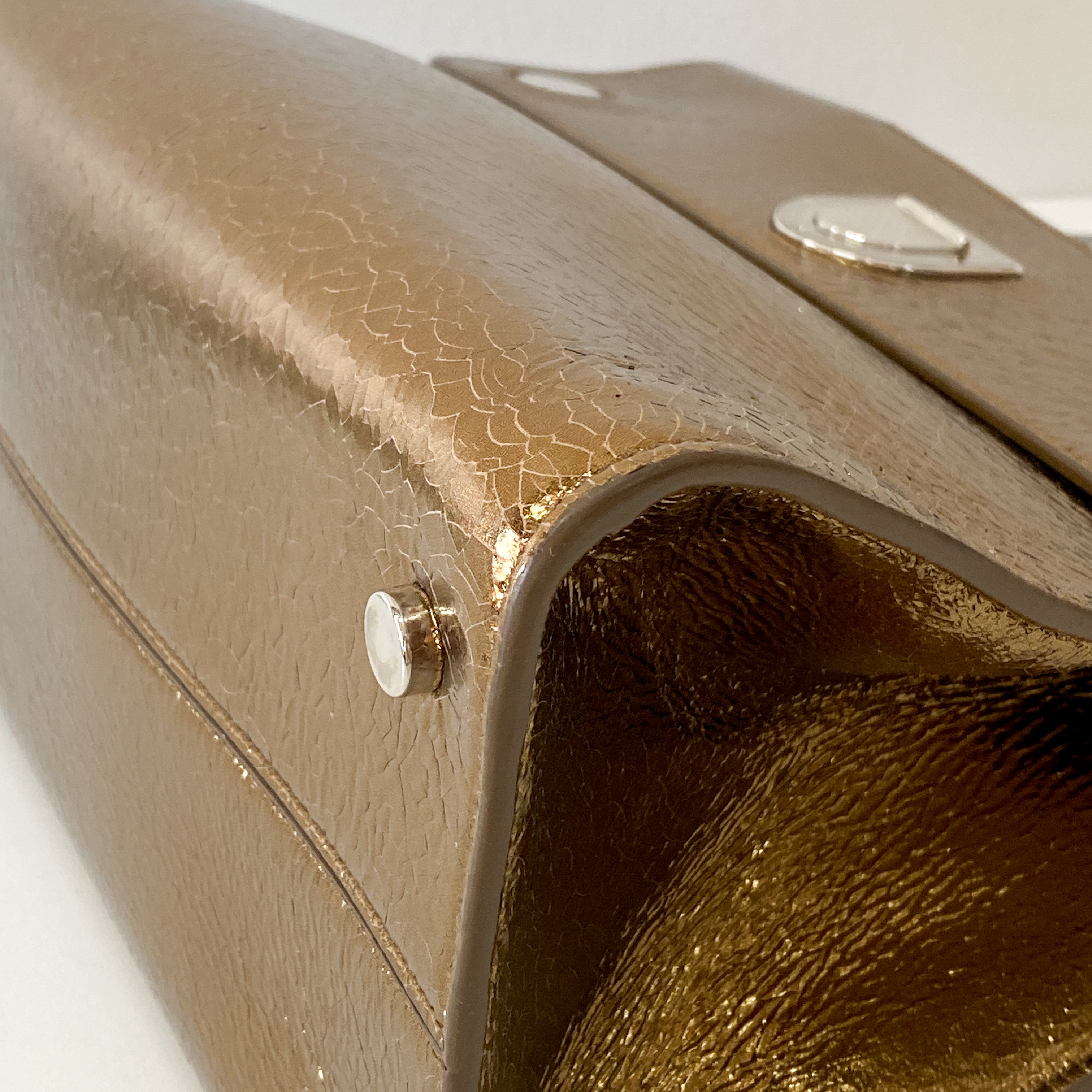 Gold Leather Handbag