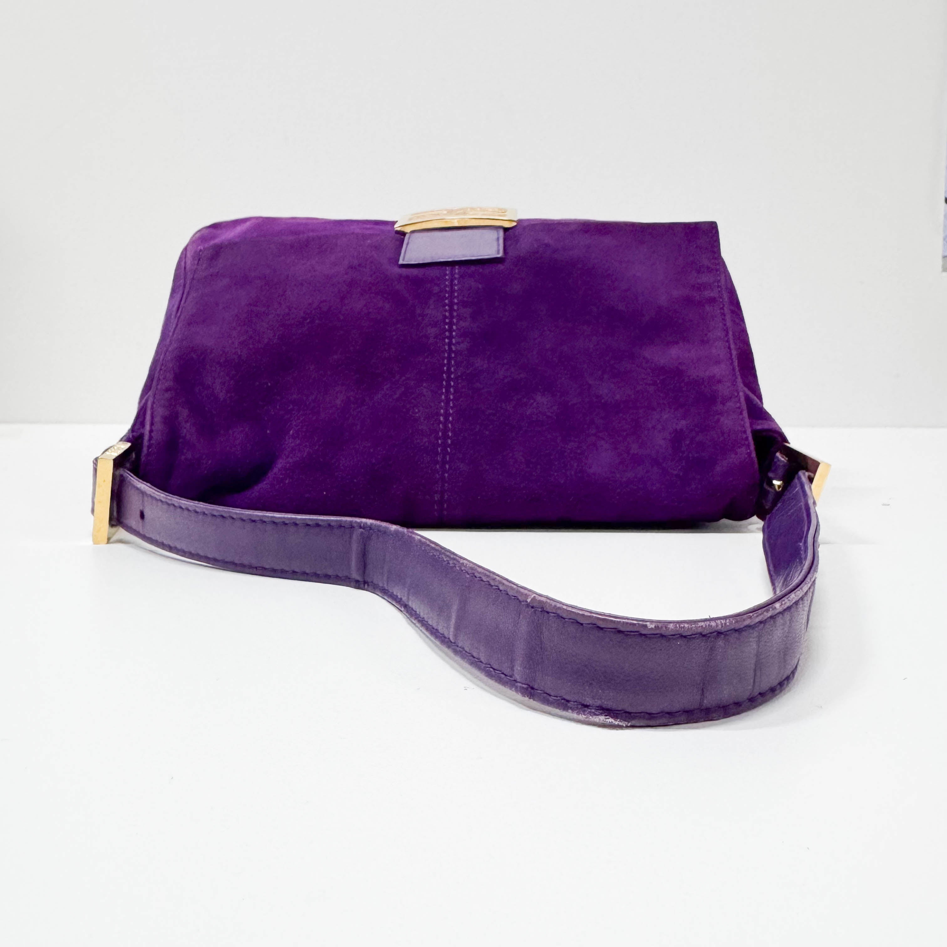 Mamma Baguette Purple Suede Shoulder Bag