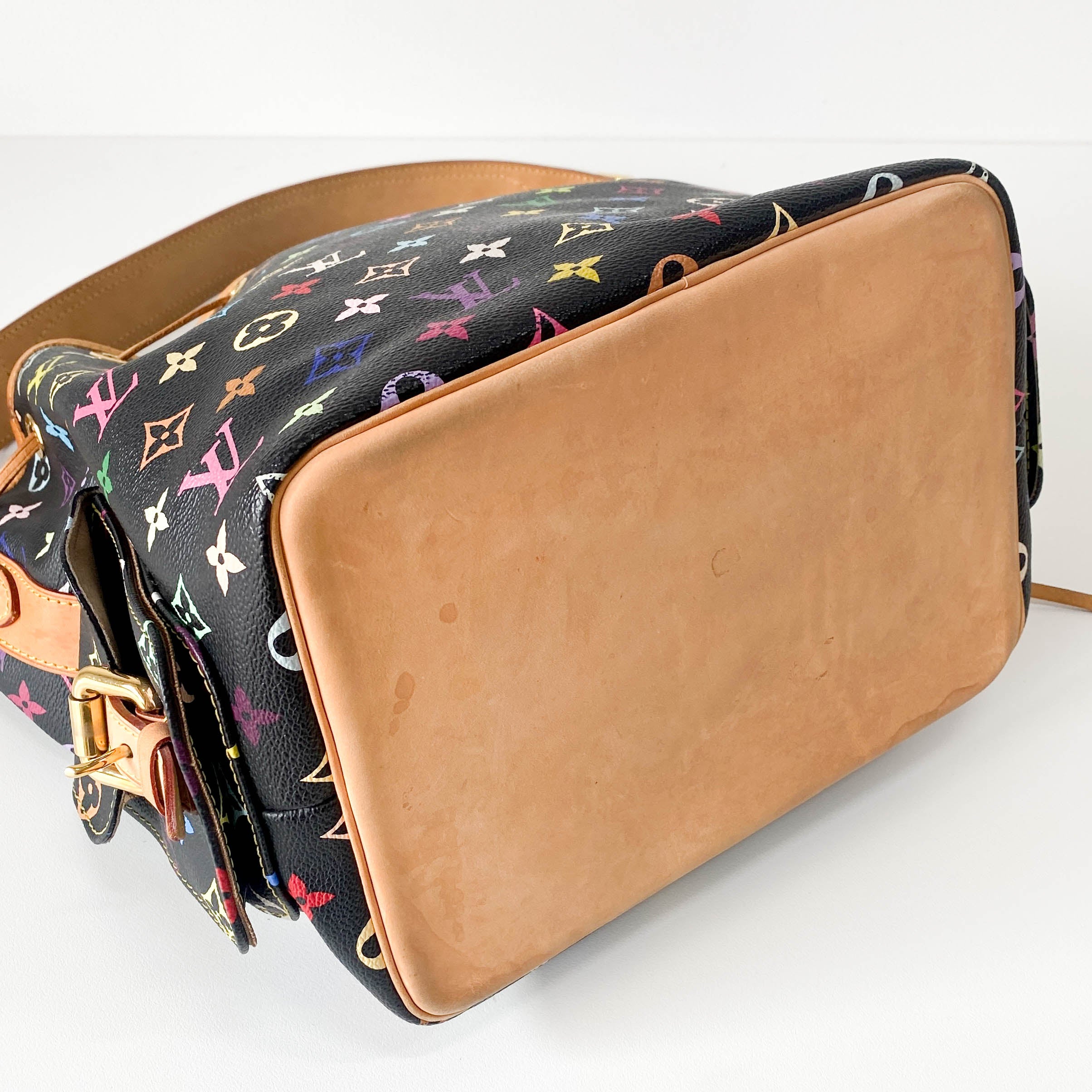 Takashi Murakami Black Monogram Multicolour Canvas Petit Noé