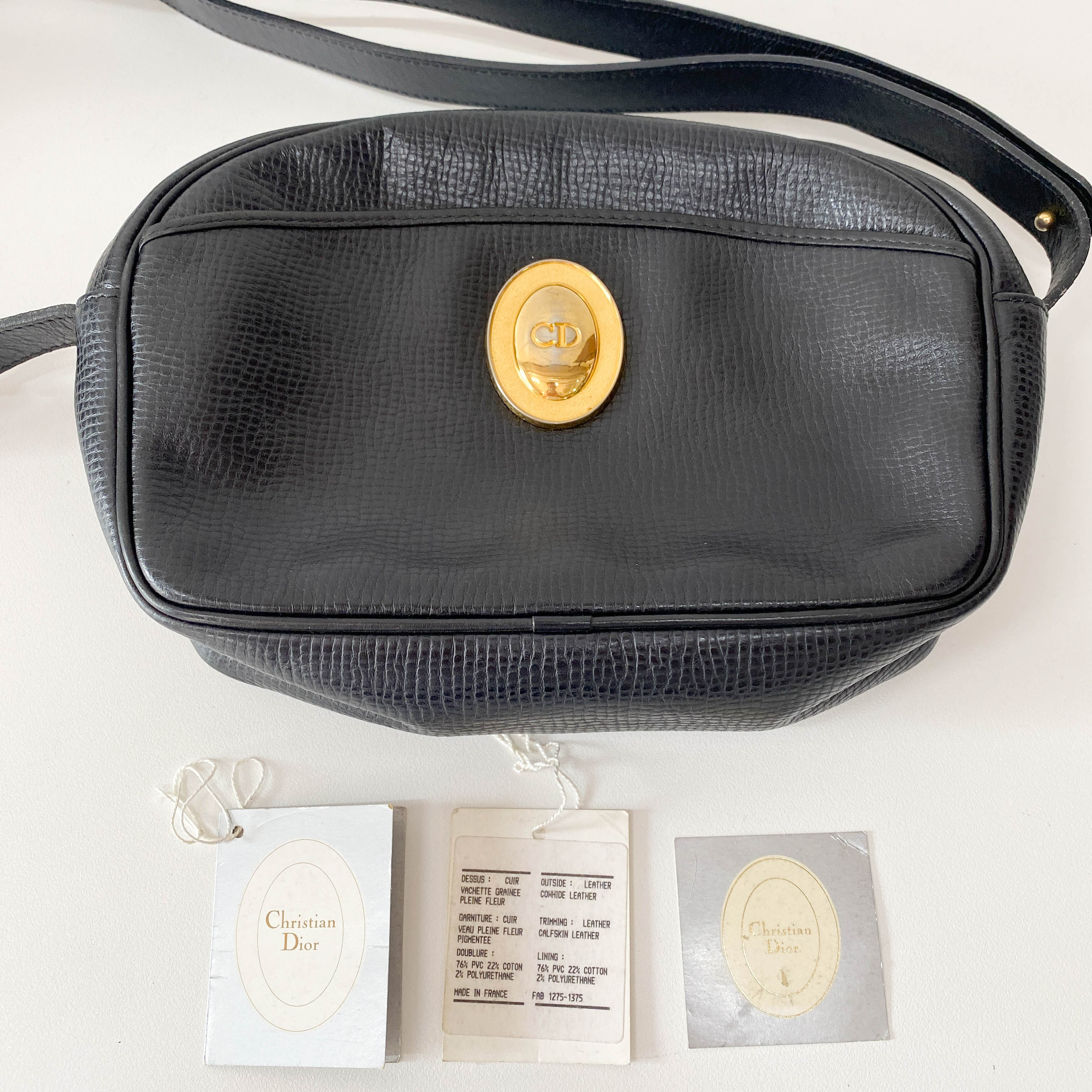 Vintage Black Leather Shoulder Bag