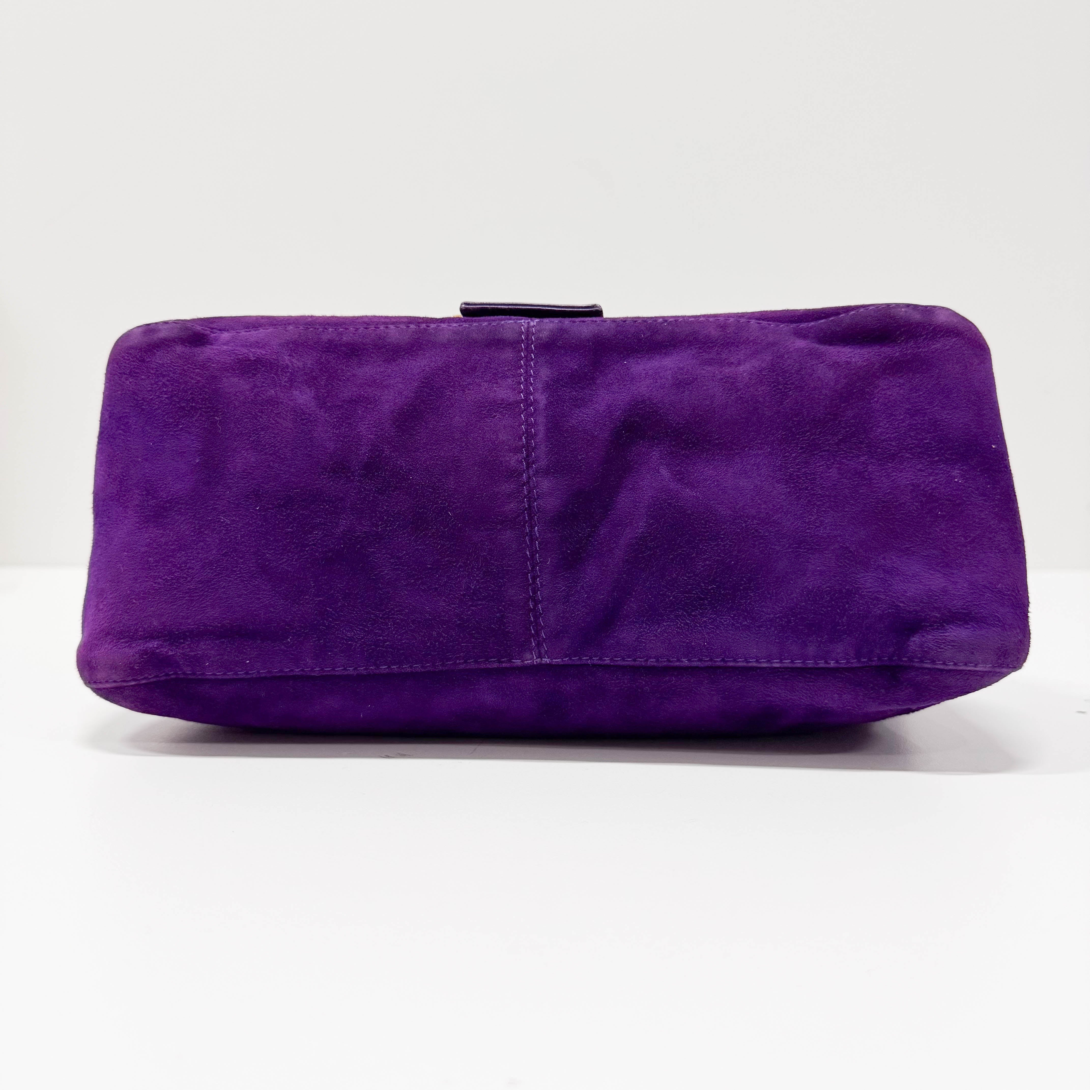 Mamma Baguette Purple Suede Shoulder Bag