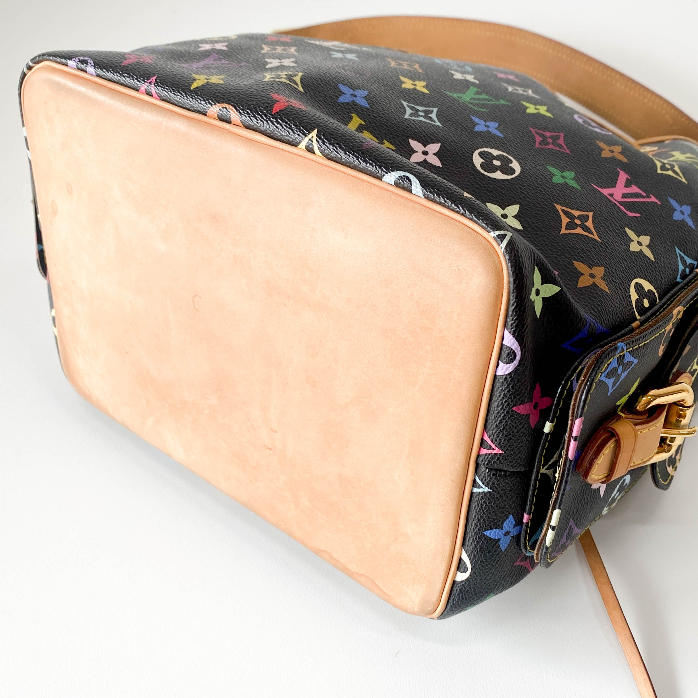 Takashi Murakami Black Monogram Multicolour Canvas Petit Noé