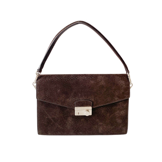 Archive Brown Nubuck Leather Shoulder Bag