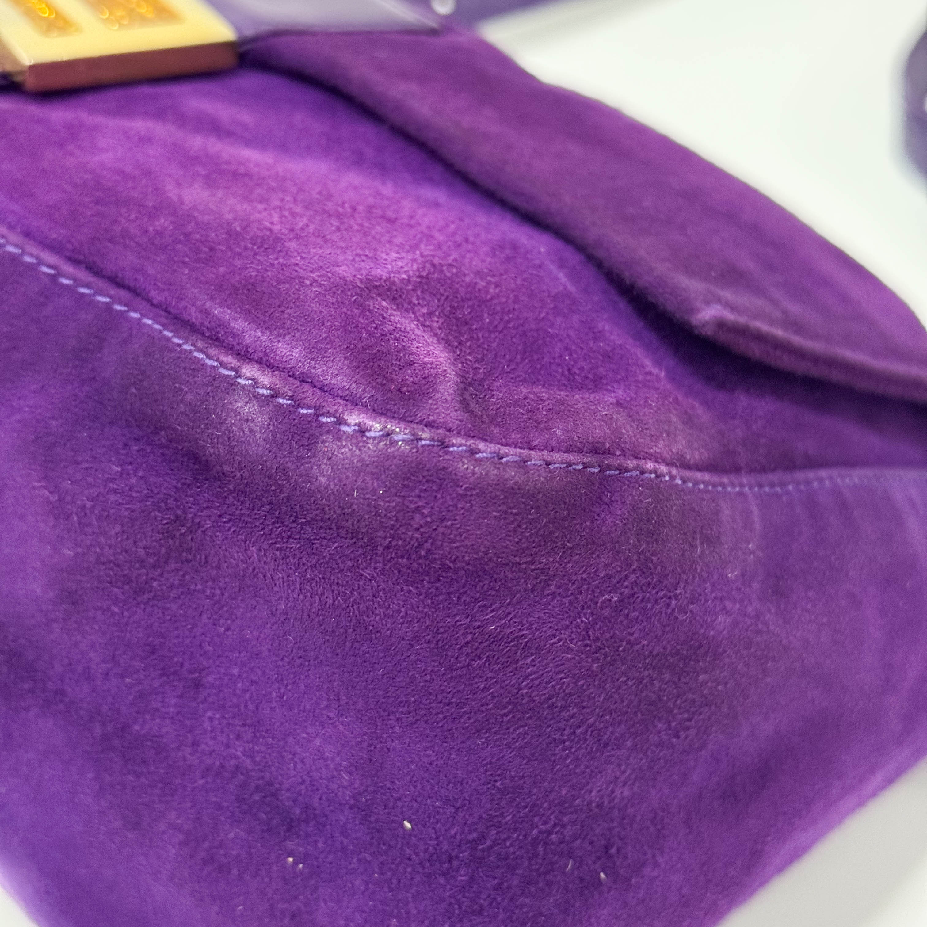 Mamma Baguette Purple Suede Shoulder Bag