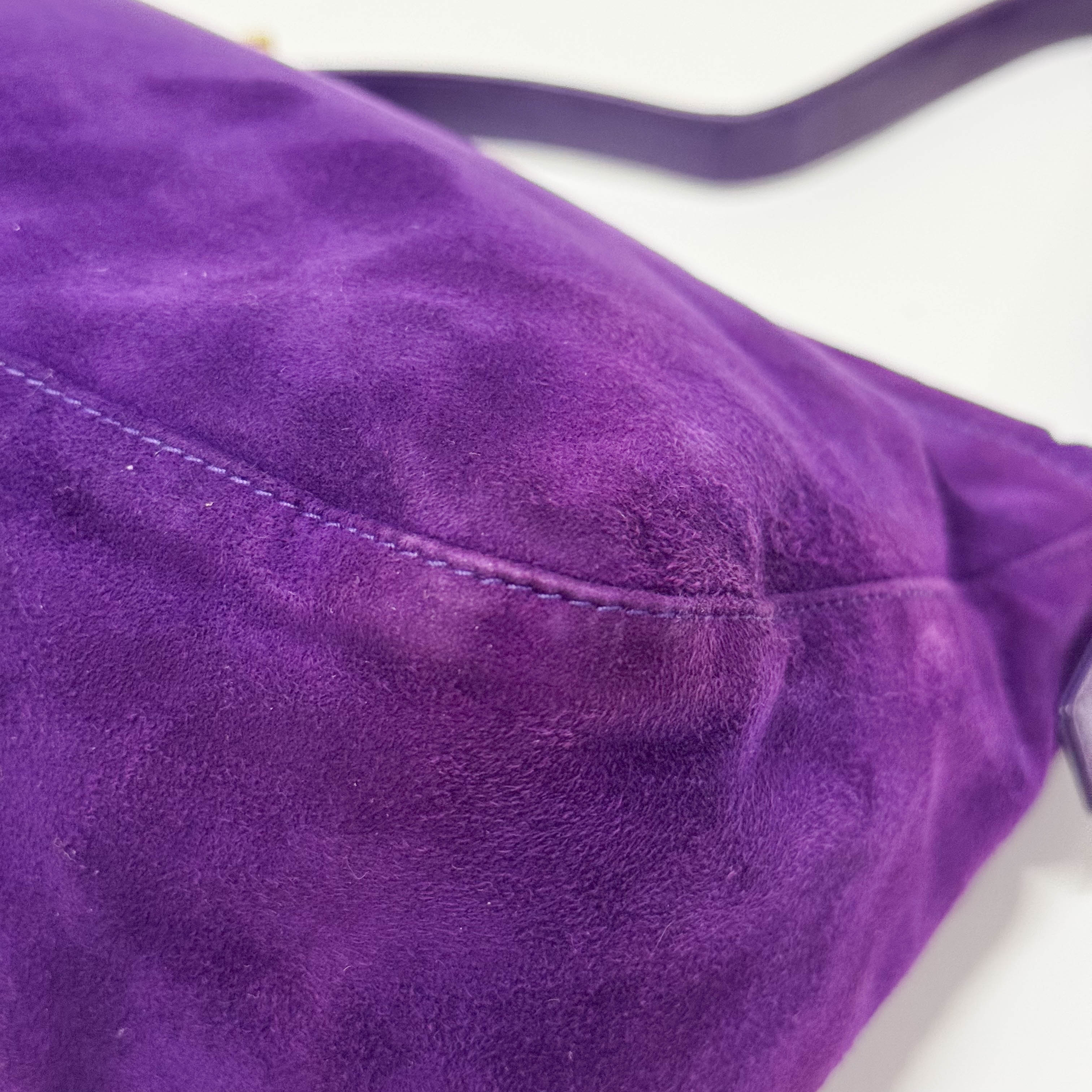Mamma Baguette Purple Suede Shoulder Bag