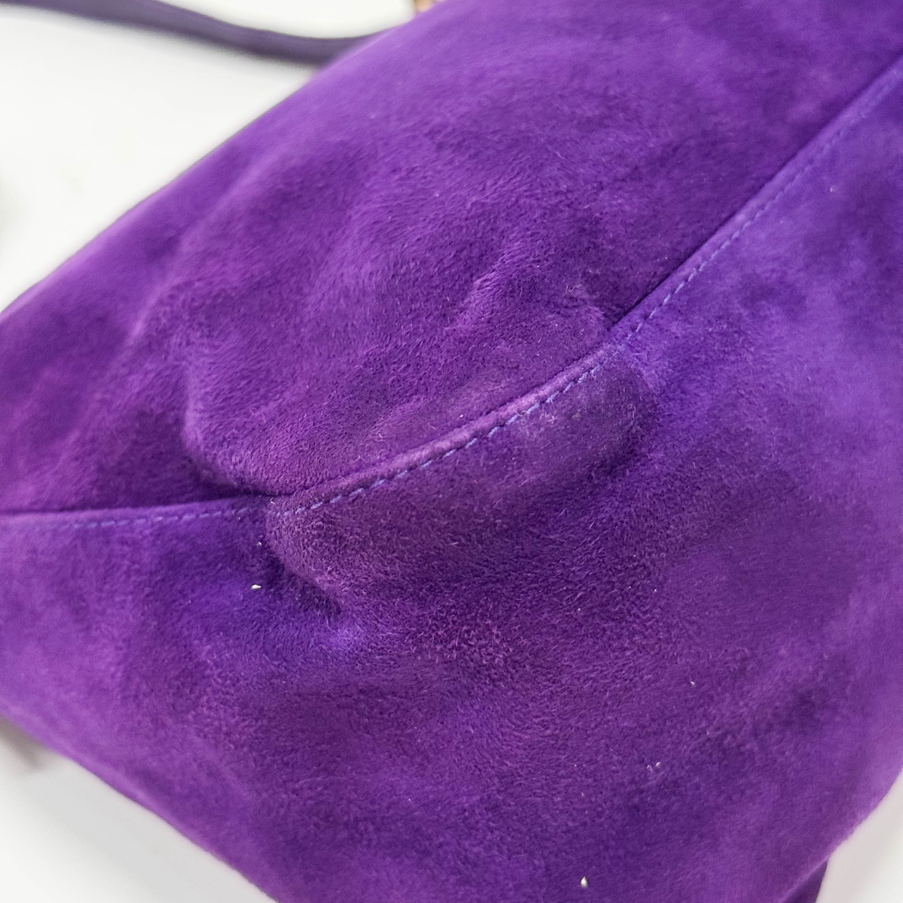 Mamma Baguette Purple Suede Shoulder Bag