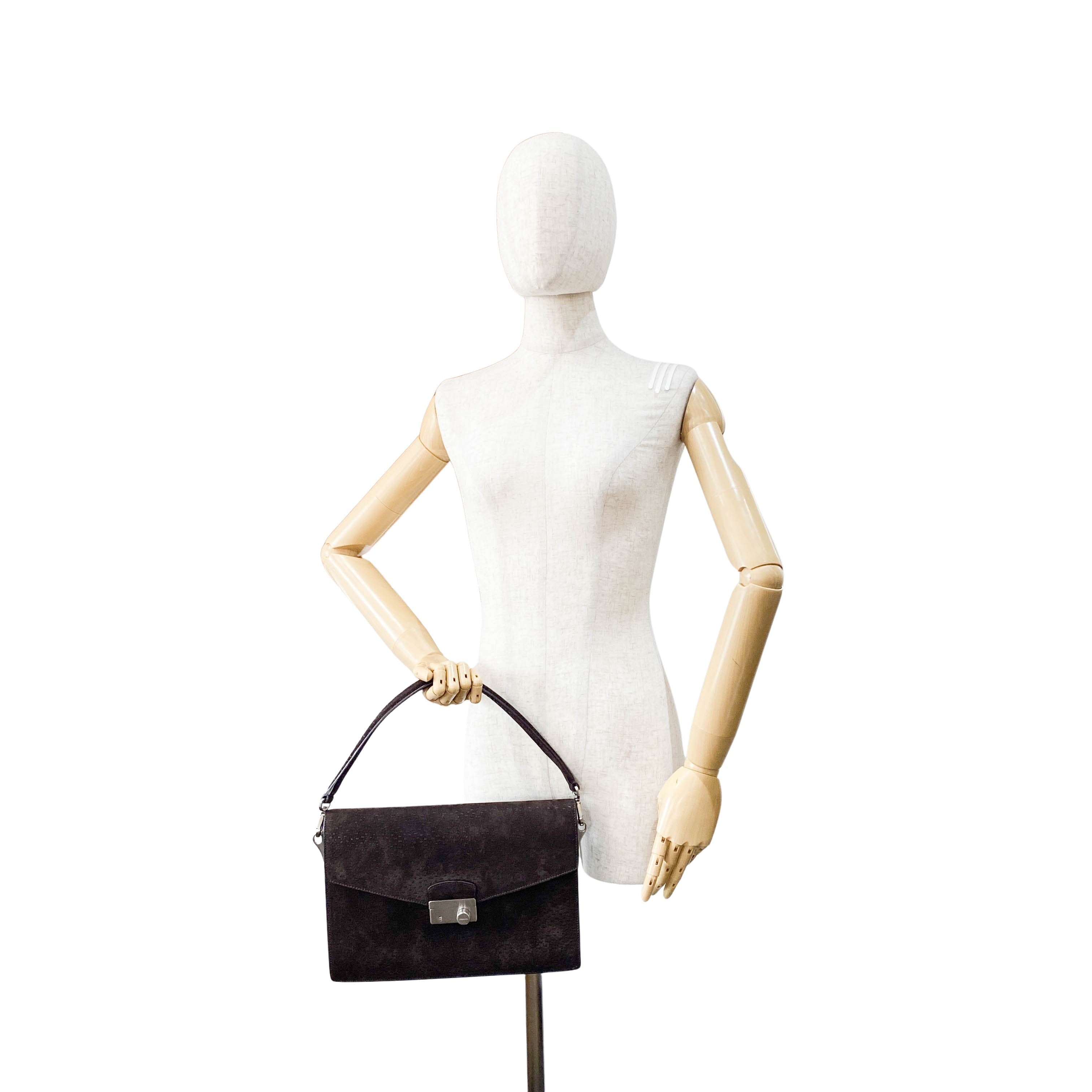 Archive Brown Nubuck Leather Shoulder Bag