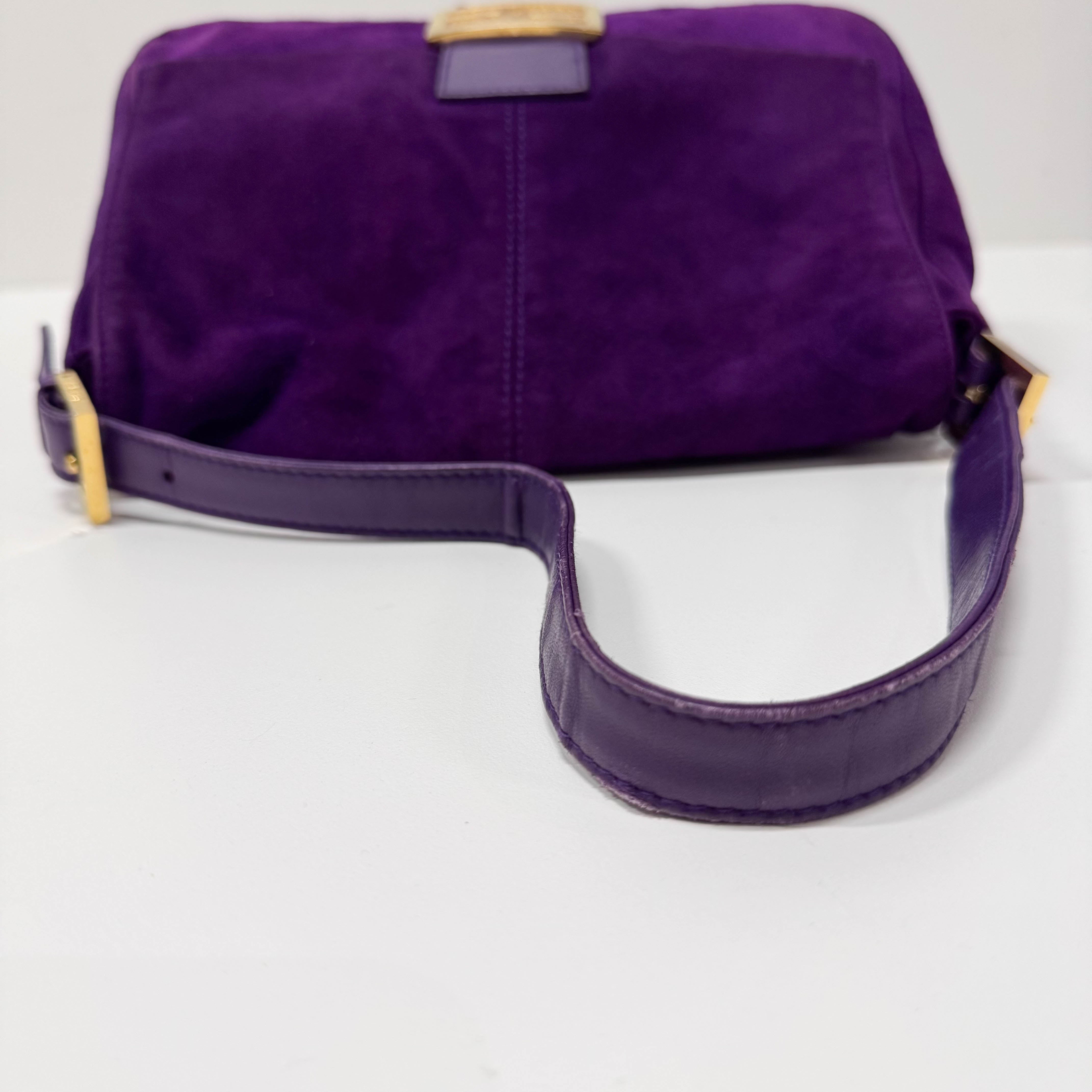 Mamma Baguette Purple Suede Shoulder Bag
