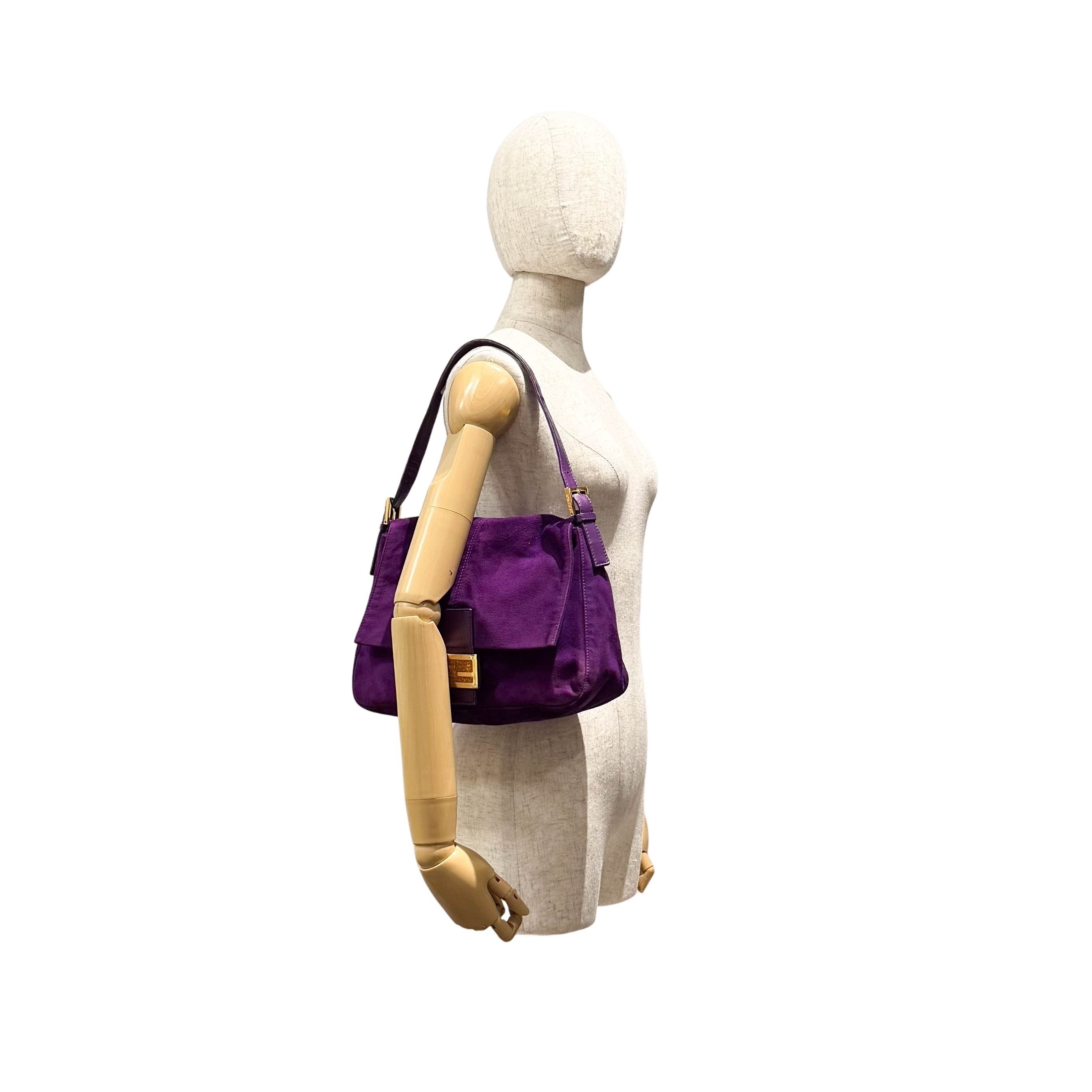 Mamma Baguette Purple Suede Shoulder Bag