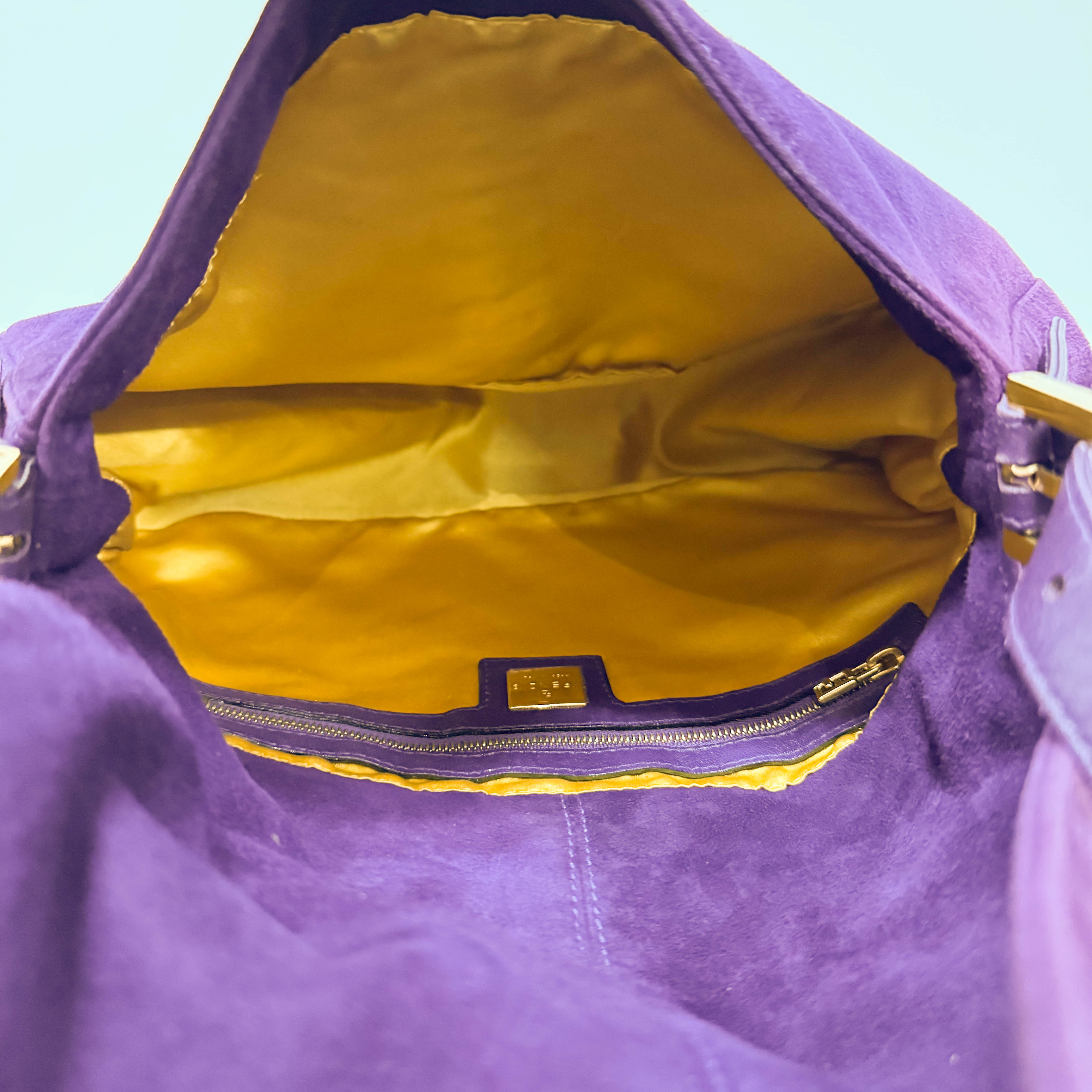 Mamma Baguette Purple Suede Shoulder Bag