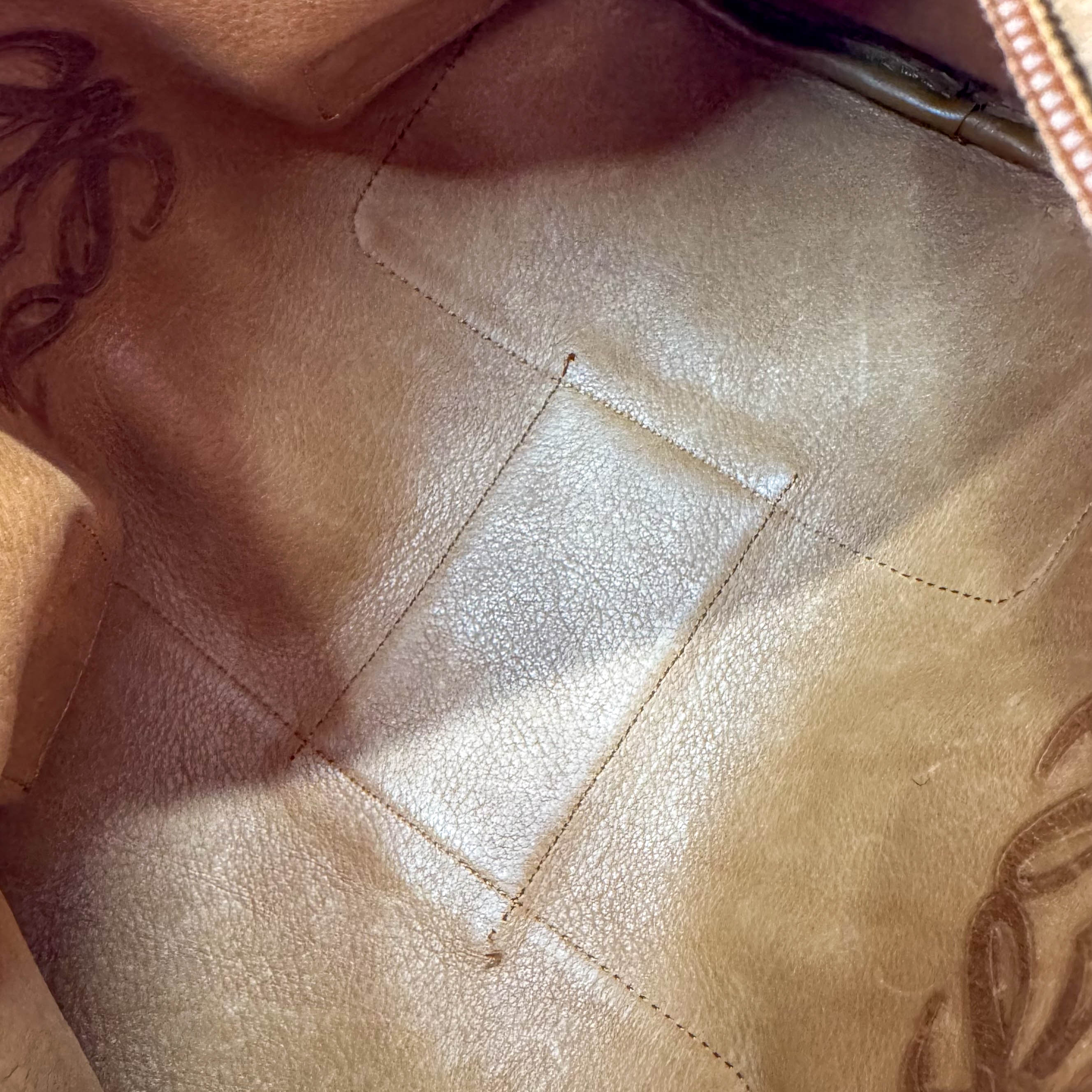 Anagram Brown Suede Boston Bag